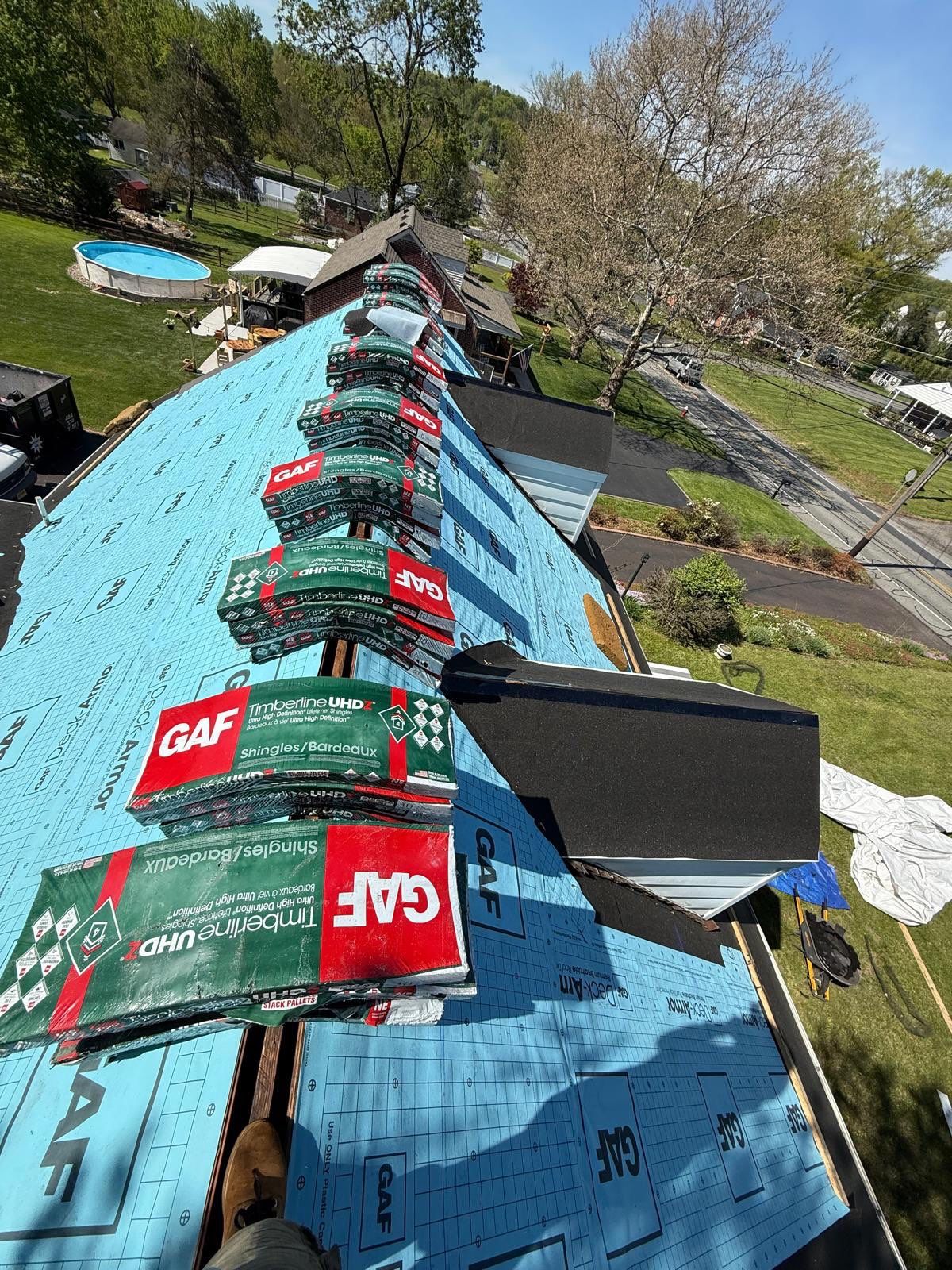 GAF Asphalt Shingle Roof Replacement and Deck Repair in Pottstown by Priority Roofing and Exteriors LLC