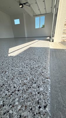 Custom Garage Epoxy Flake Floor Coating in Leawood
