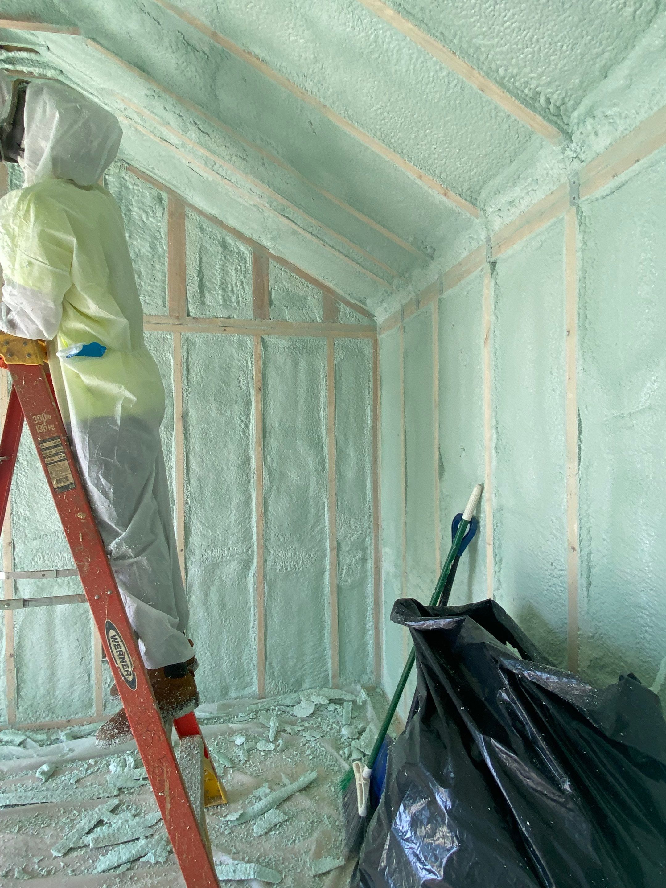 Exterior Walls using Closed Cell Spray Foam by NYS Foam & Energy