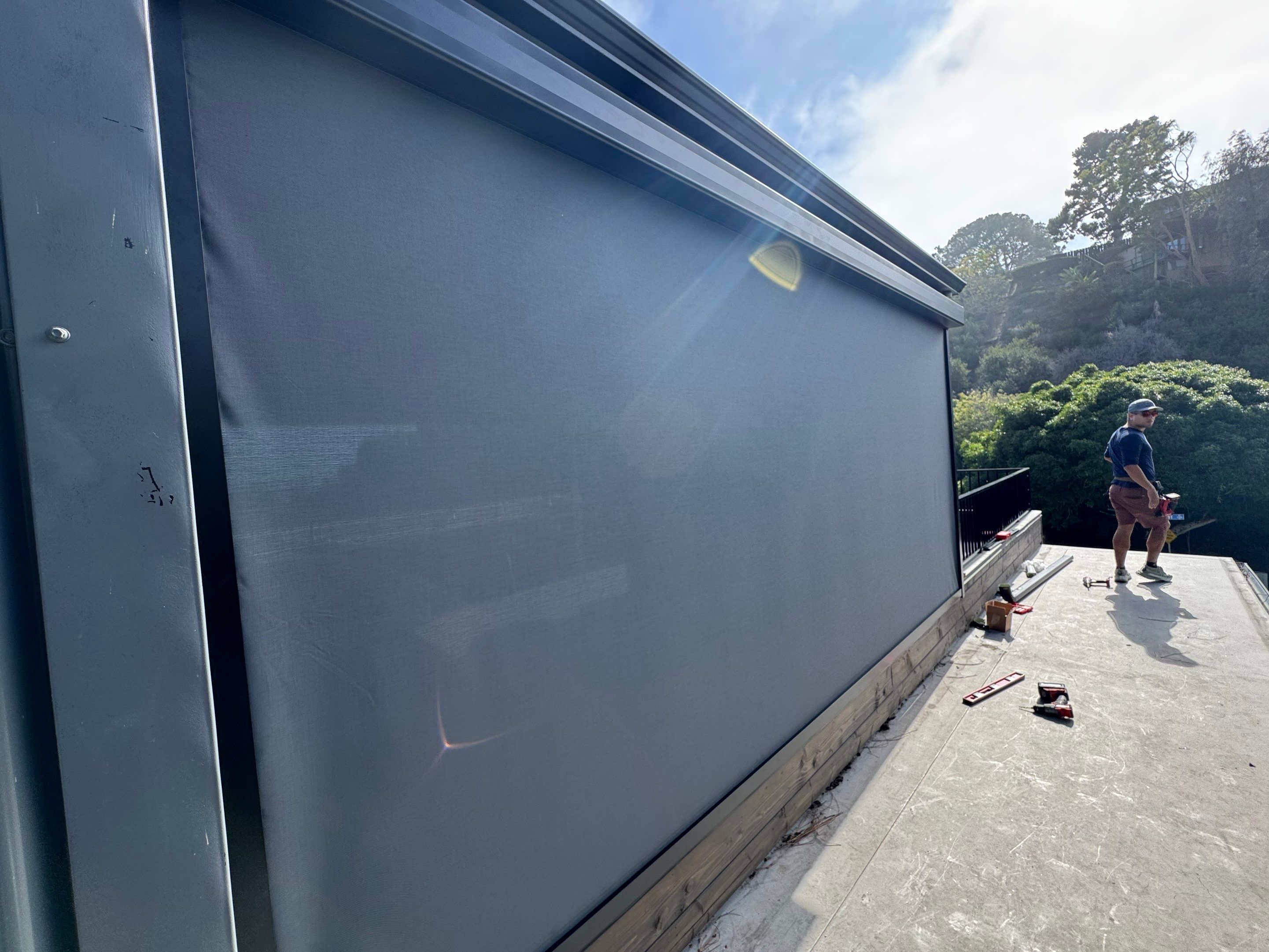 Custom Exterior Retractable Screen Installation in Point Loma by Q Blinds