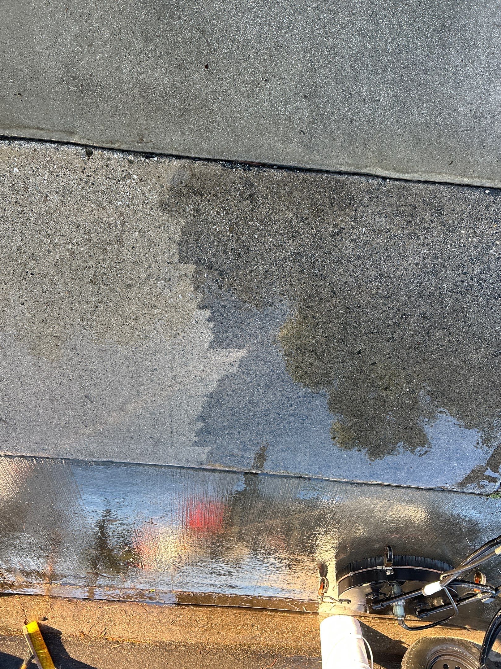 Hot Water Concrete Cleaning Driveway & Patio In La Mirada, CA by La Power Washing Inc