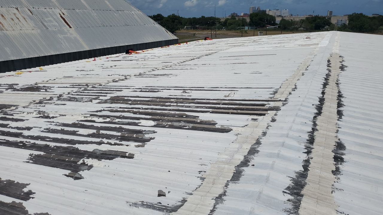 Commercial Roofing Installation using GAF 10 Year Acrylic System by Lighthouse Roofing