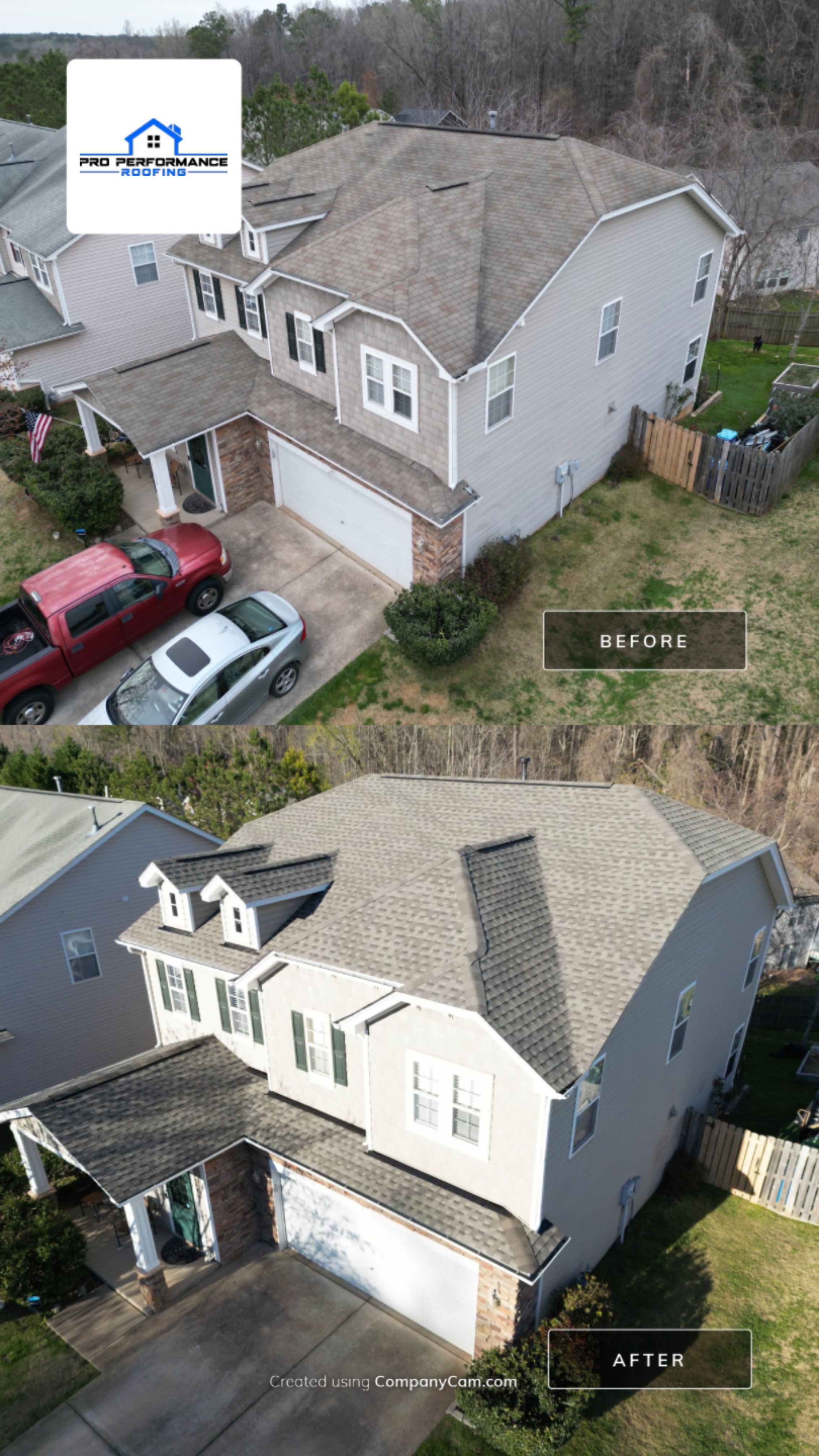 Roof Replacement - GAF Timberline HDZ Weathered Wood  by Pro Performance Roofing