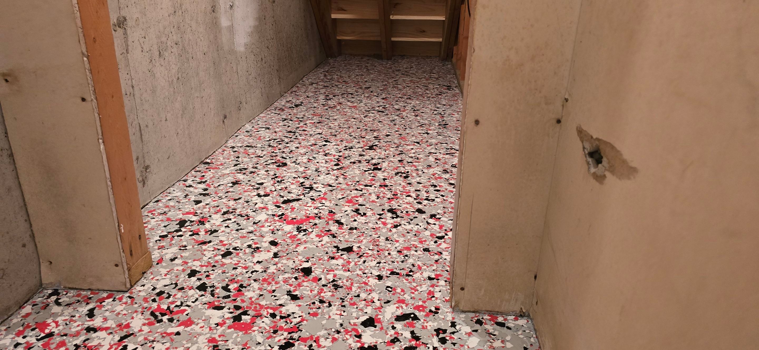 Garage Completed Using Custom Flake by Elite Floor Solutions