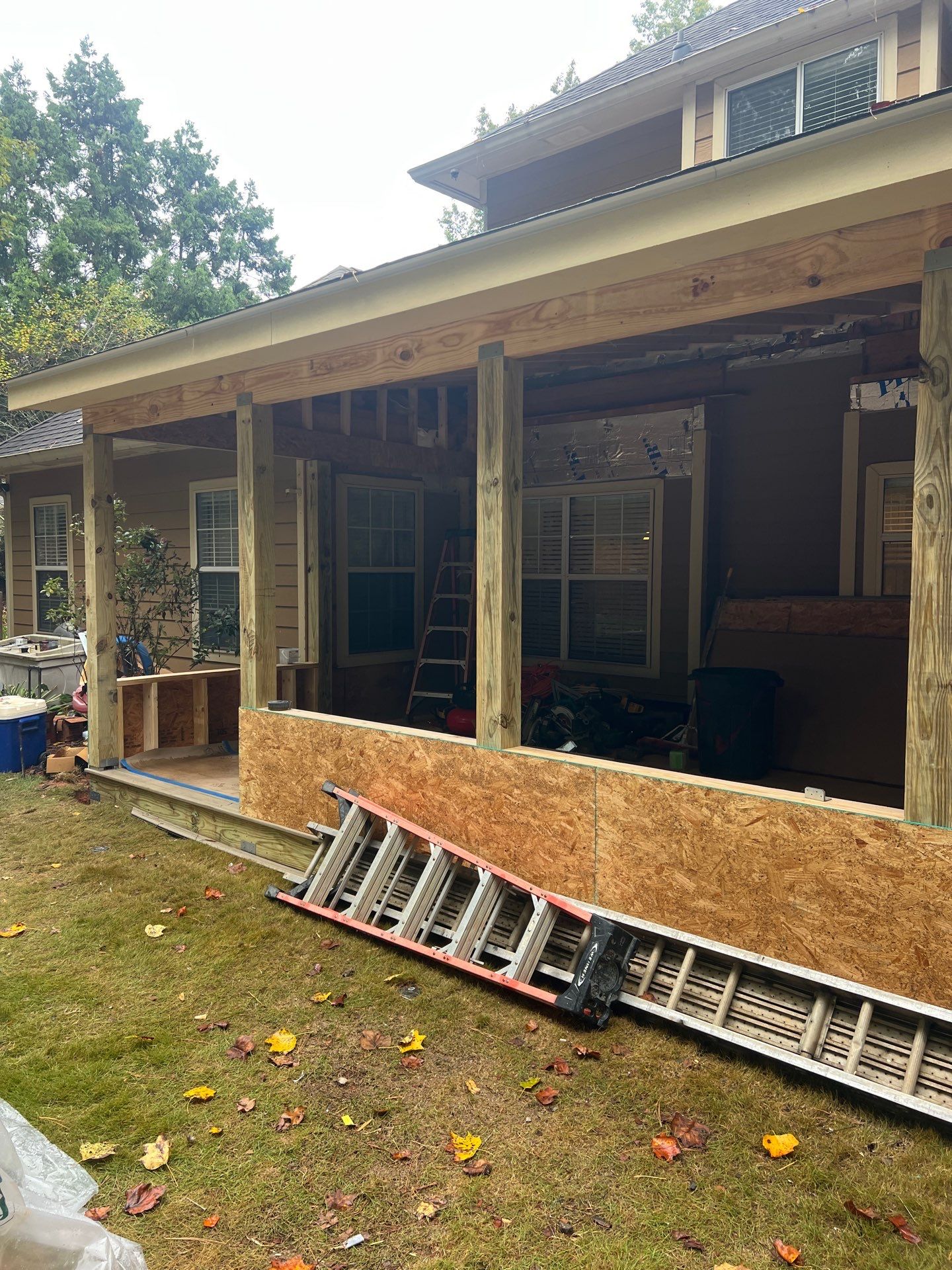 Trex Deck Build, Shed Roof Porch Install, and Door Replacement in Alpharetta, GA by Nelson Exteriors