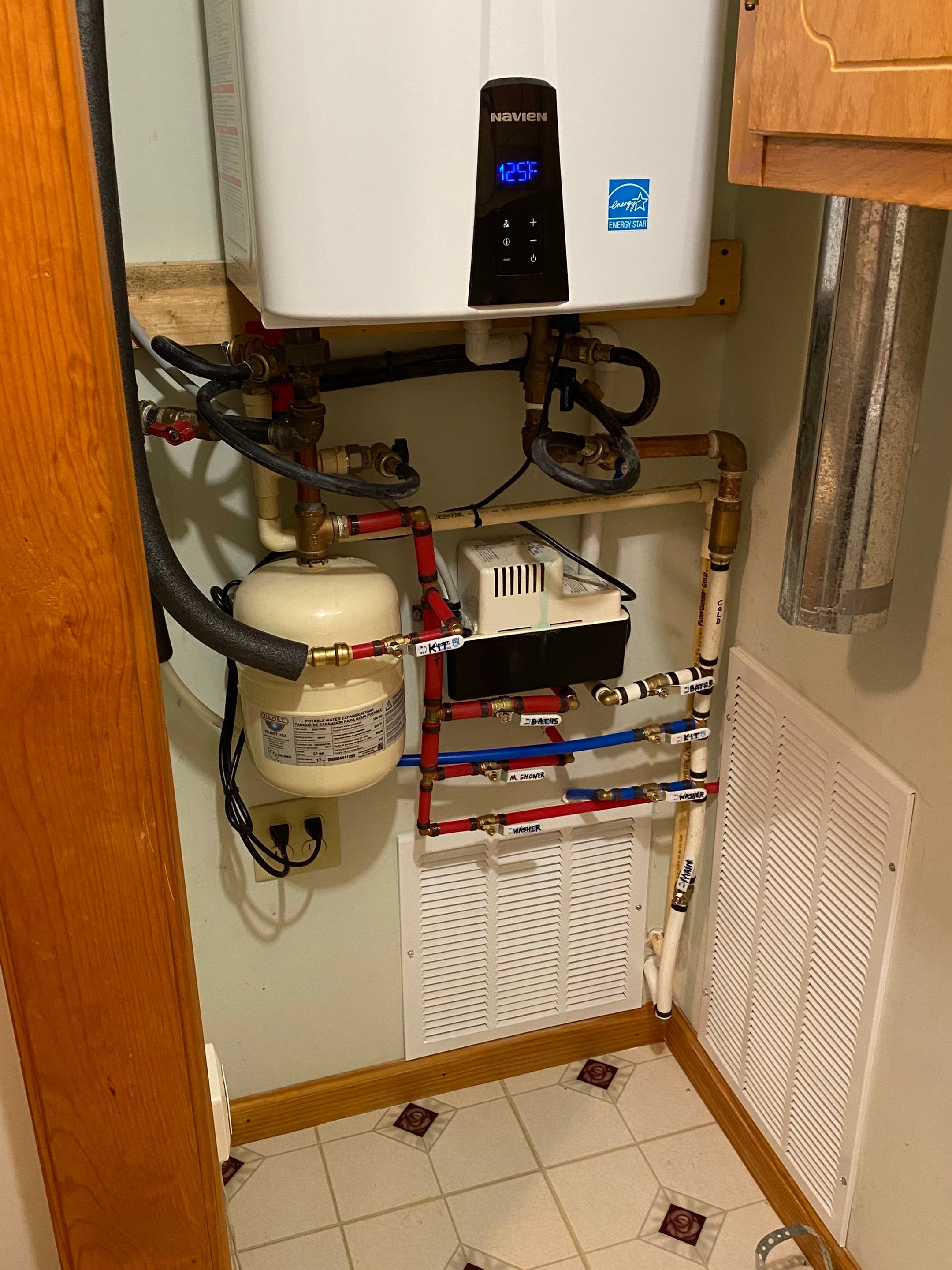 Water Heater Installation using Navien Tankless High Efficiency Gas Water Heater by JN Electrical Temperature Control, Inc.