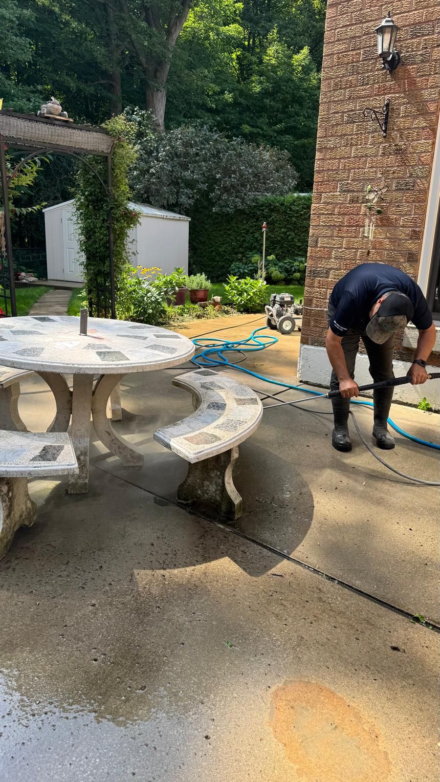 Residential Concrete Sidewalk Installation and Patio Power Washing in Maple by GTA HOME PAINTING