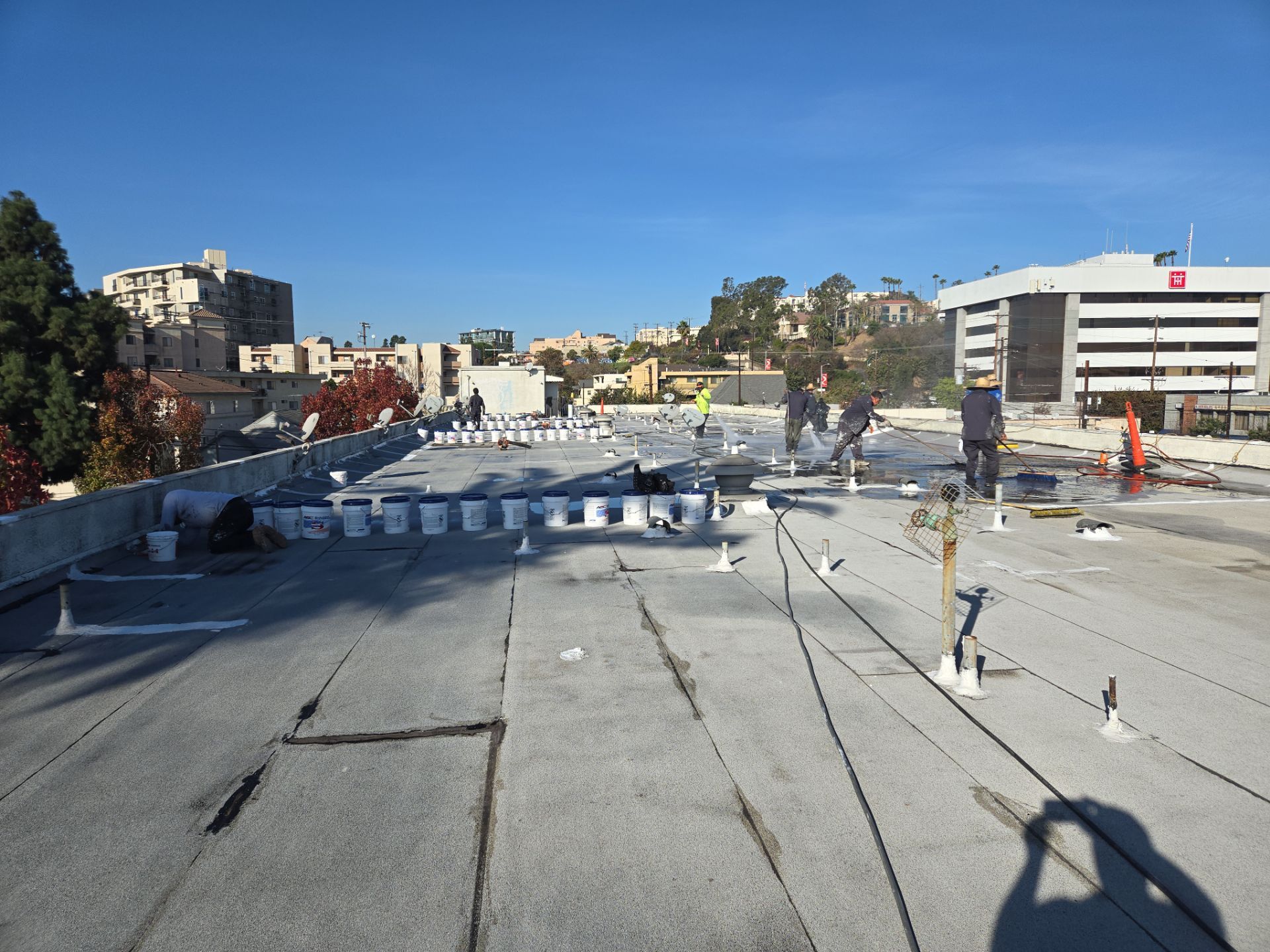 Commercial Roofing Installation using ASC Silicone Membrane by Hull Brothers Roofing