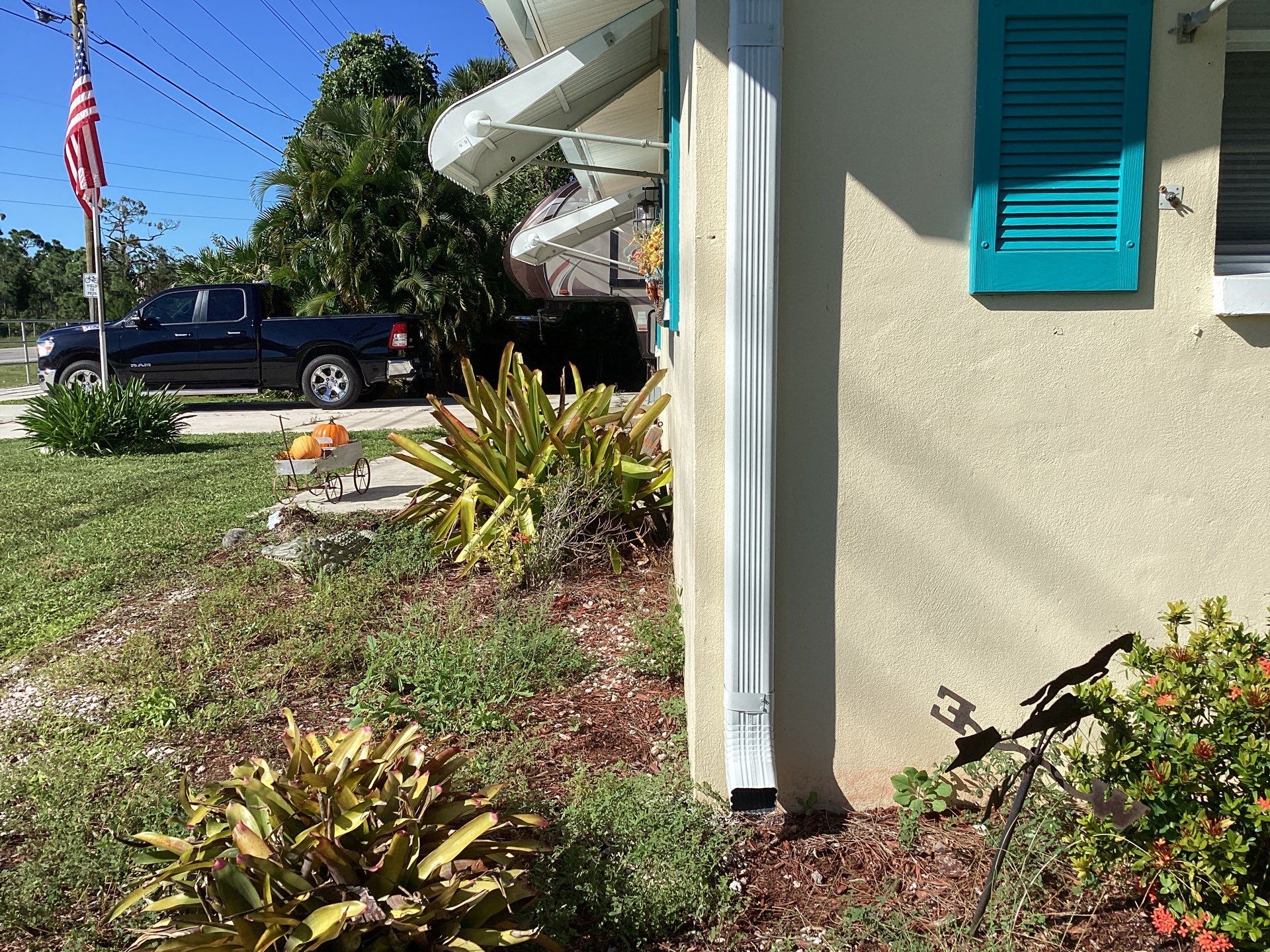 3x4 Downspouts and Seamless Gutters for Coastal Homes in St James City FL by Gutter Professors