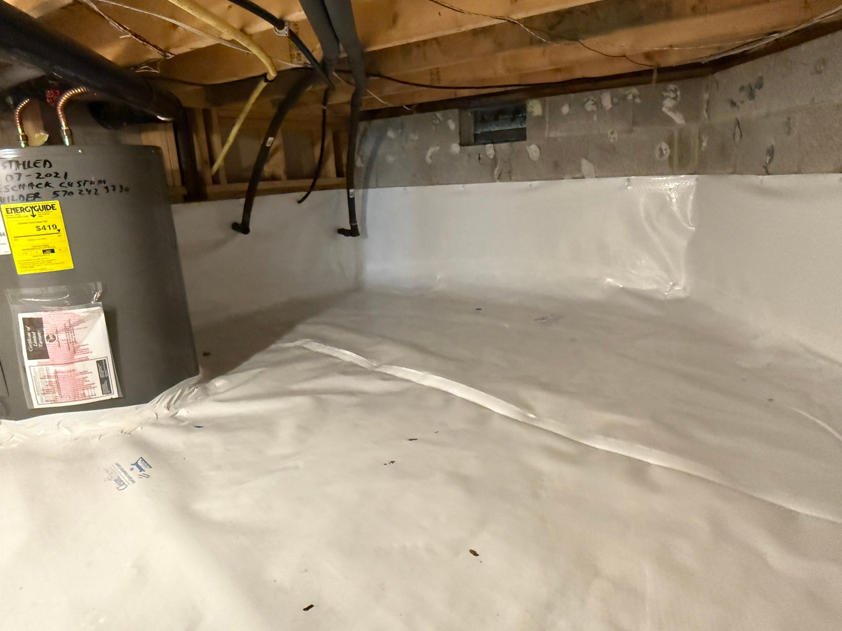 Pocono pines Dry and energy efficient crawlspace. by Burke Home Services