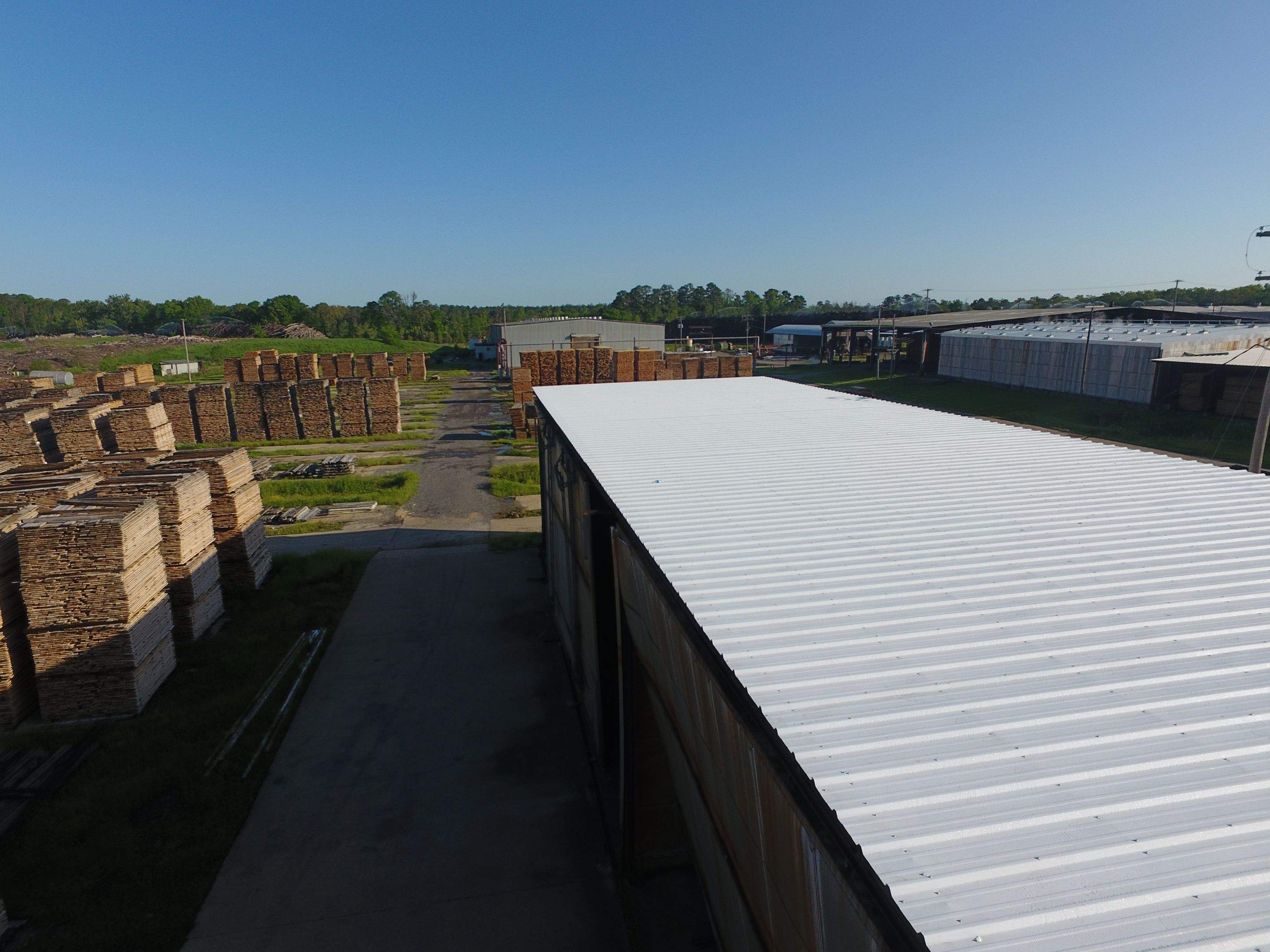 Commercial Roofing Installation using Aluminum Roofing panels by Hostetler Roofing