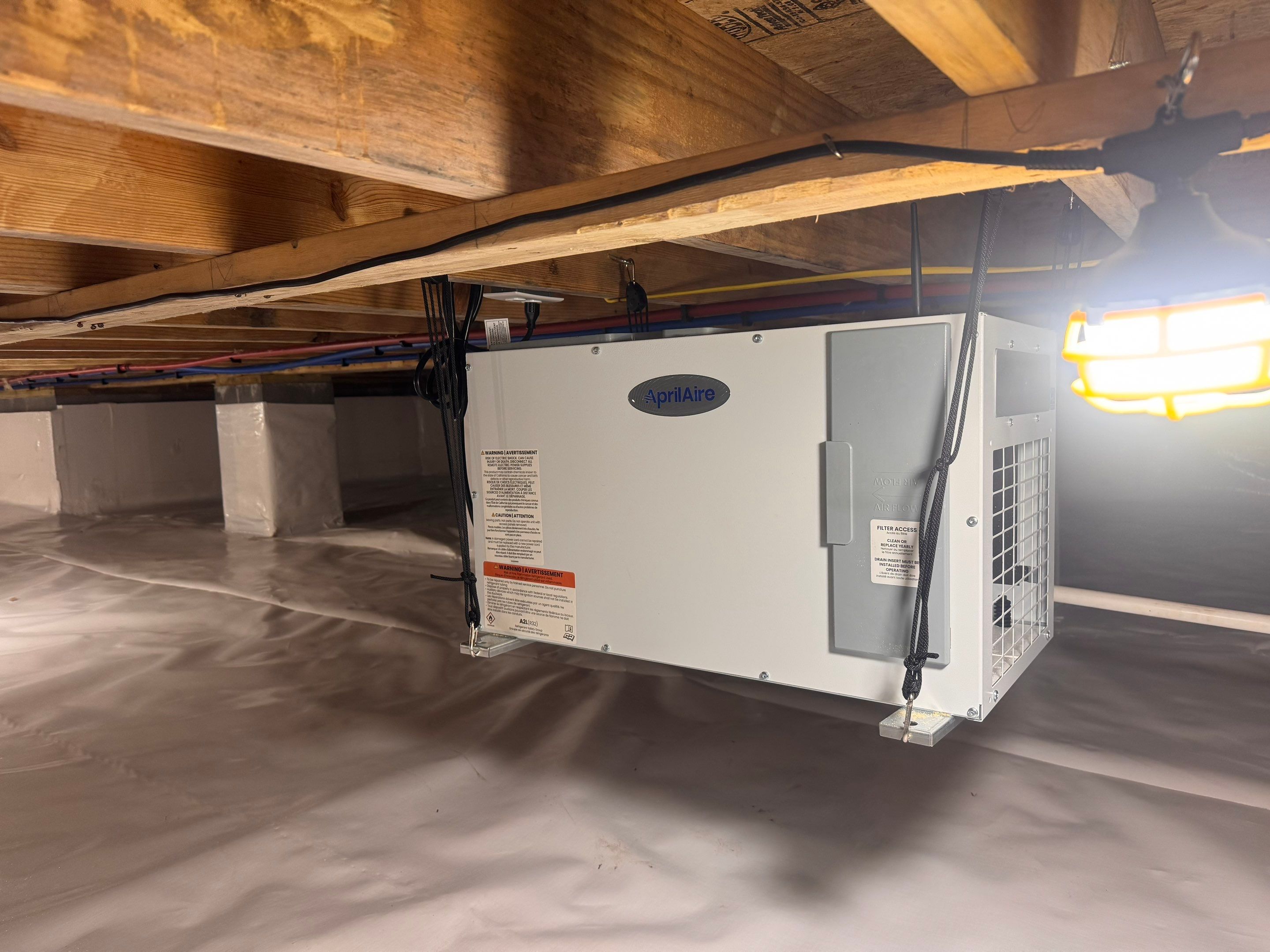 Premium Encapsulation with 20Mil, Borafoam insulation and Light System. by Impact Crawlspace