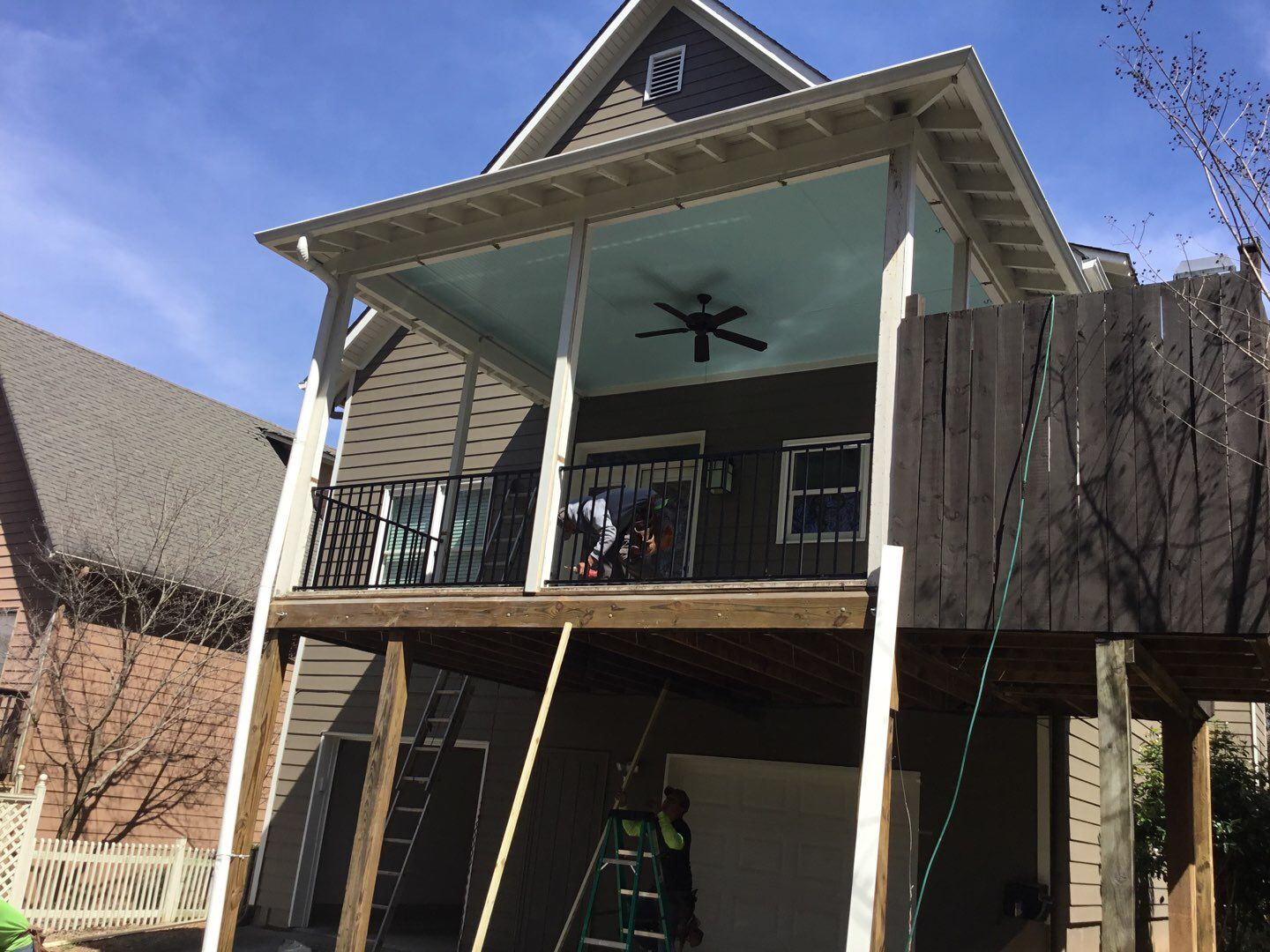 Elevated Screened Porch and Composite Deck Installation in Atlanta by Swift Home Renovations