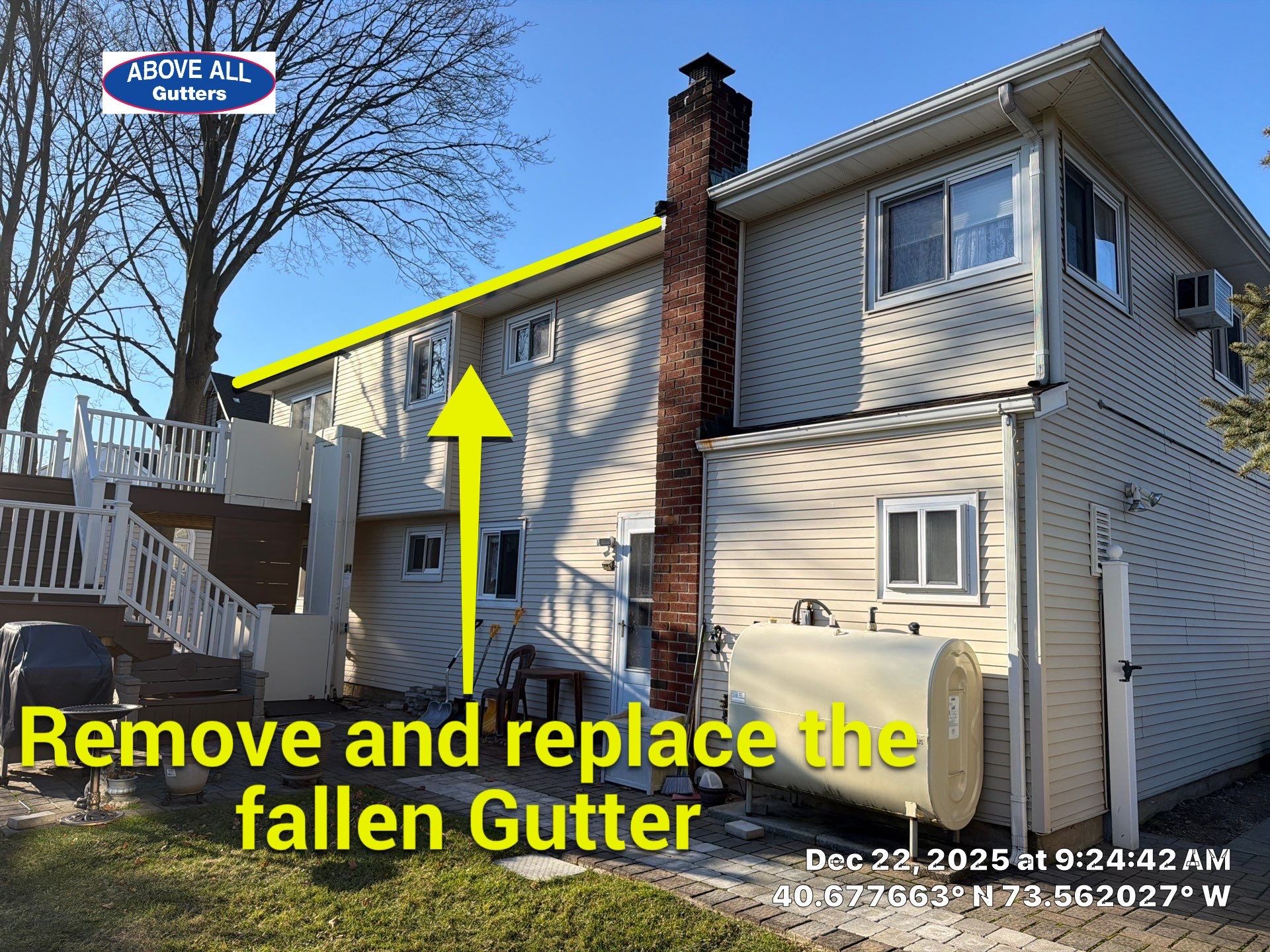 Emergency Gutter Replacement in Merrick, NY  by Above All Gutters 