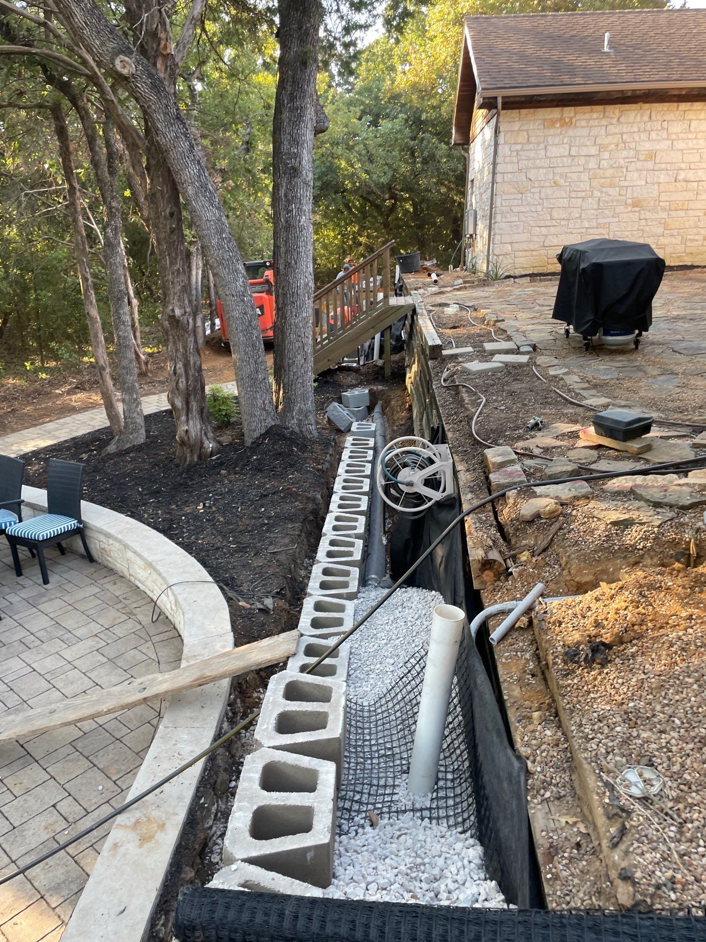 In Progress Retaining Wall Project by Peterson’s