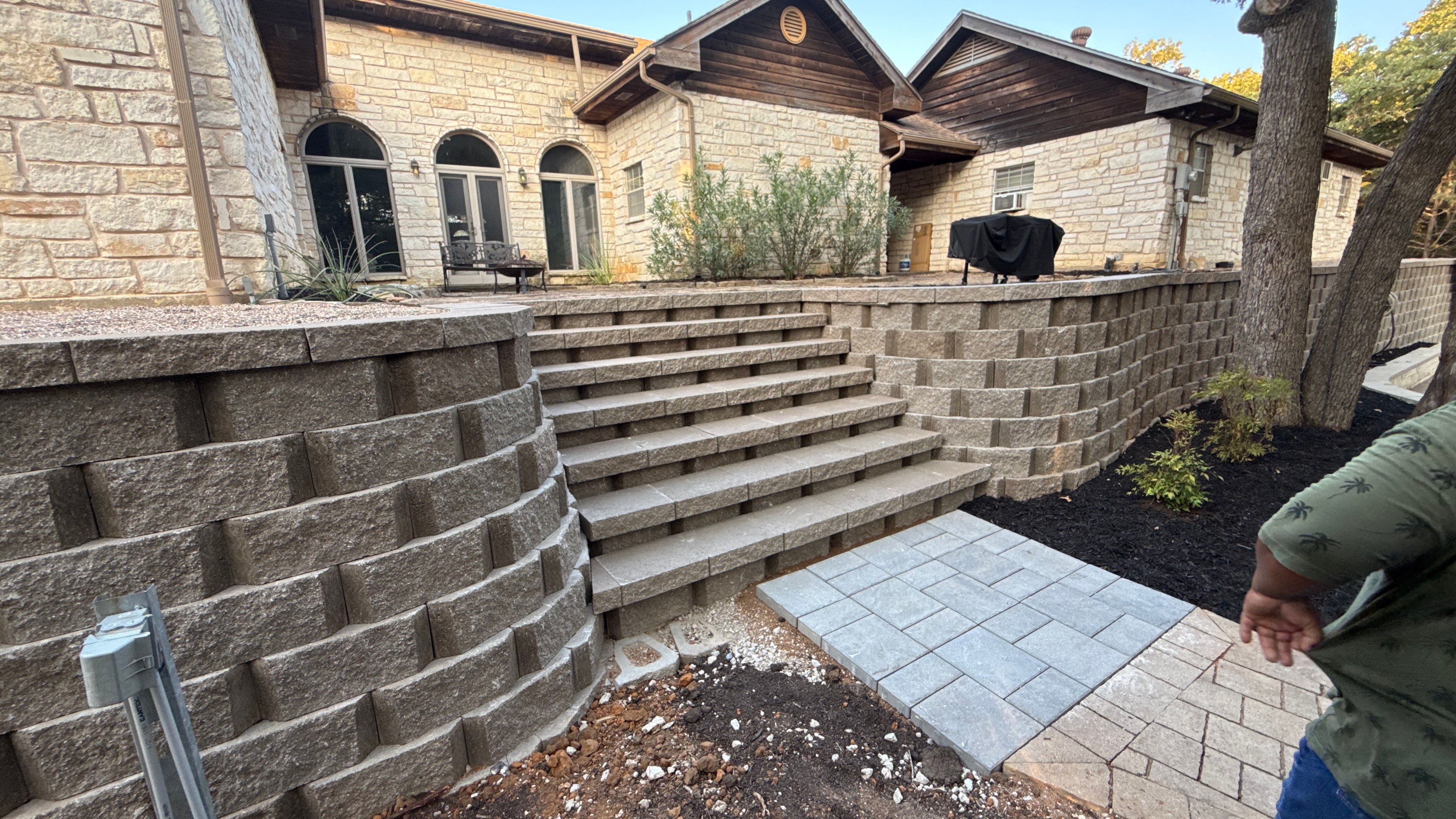 In Progress Retaining Wall Project by Peterson’s
