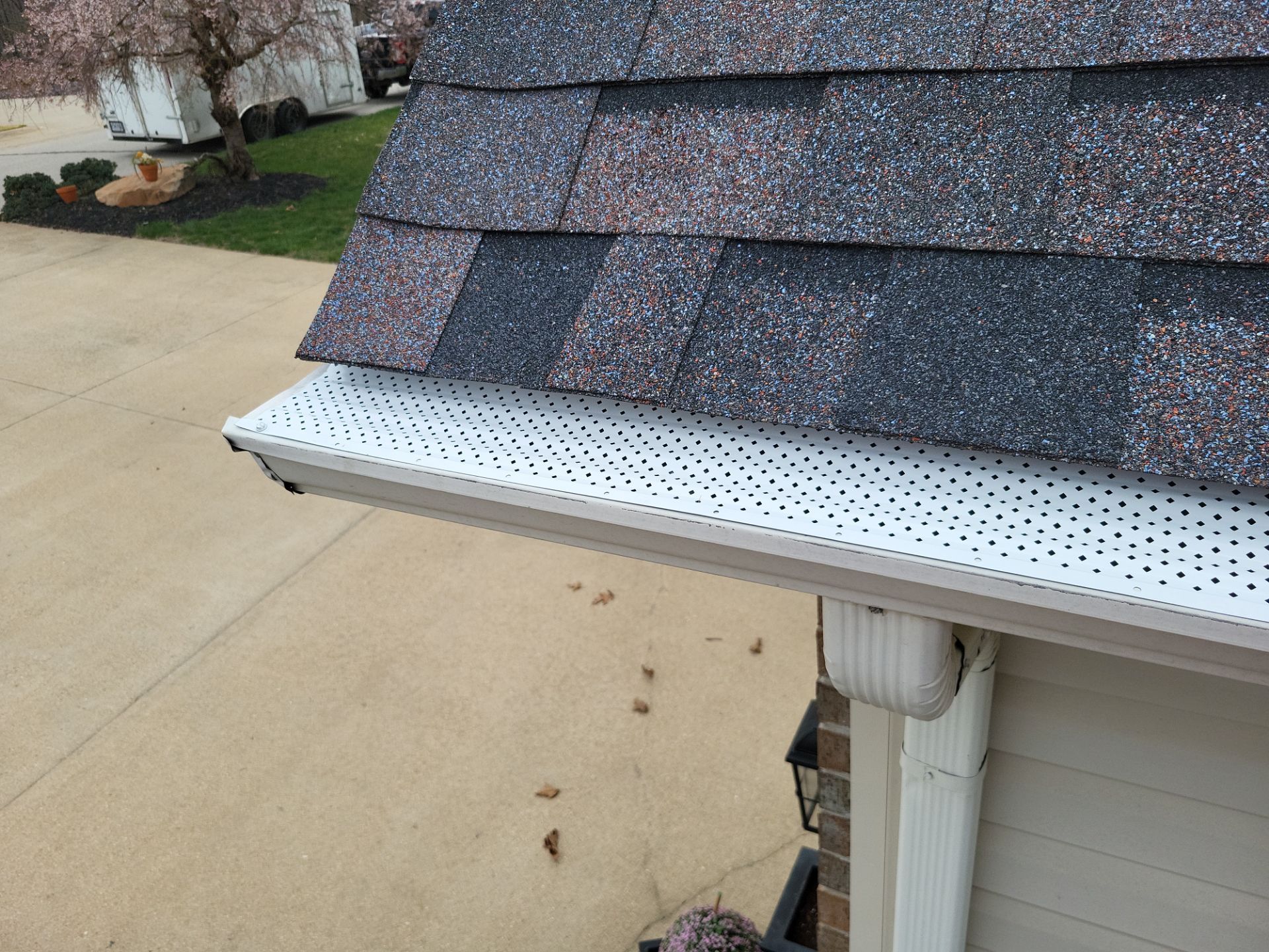 Residential Gutter Guards Install - GutterLock Diamond Gutter Covers - Color White  by Titan Commercial & Residential Roofing 