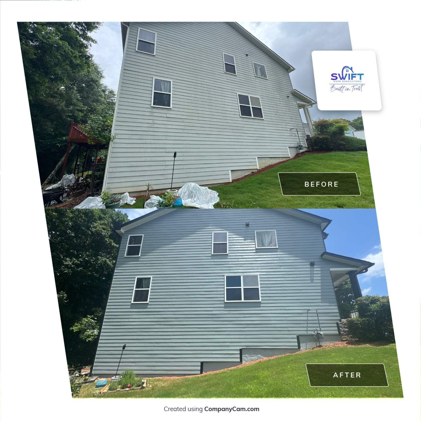 Full Exterior House Painting and Color Transformation in Atlanta by Swift Home Renovations