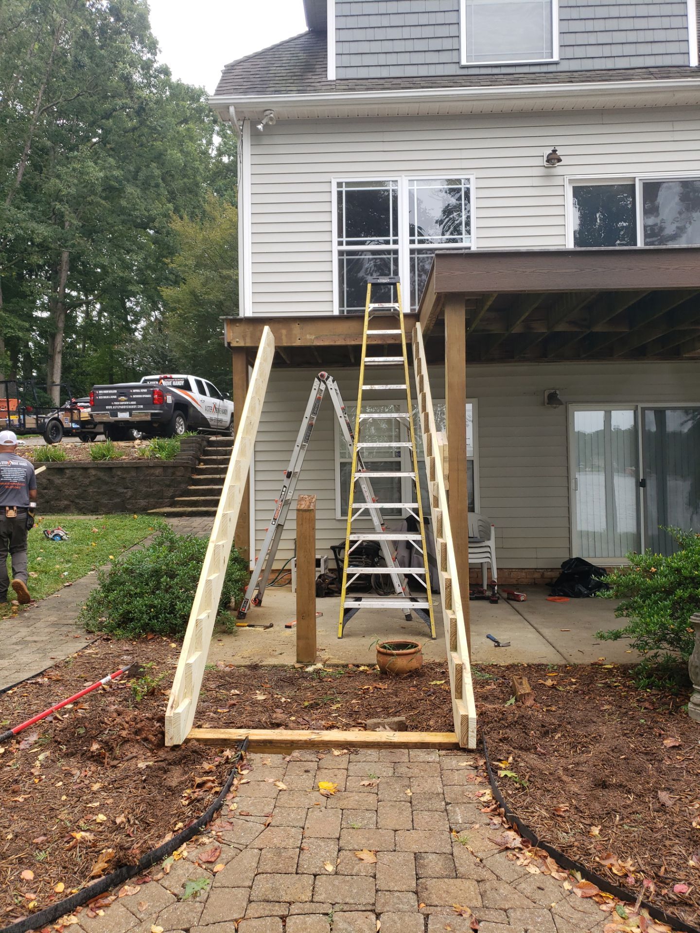 New Deck Stairs & Cable Railing Installed! by A Step Above Handy LLC 