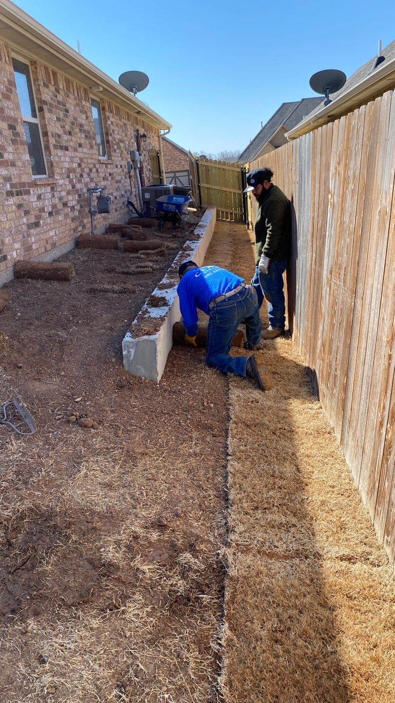 Concrete Slab , Retaining Wall , Fence, and landscape. by Clays Services Inc
