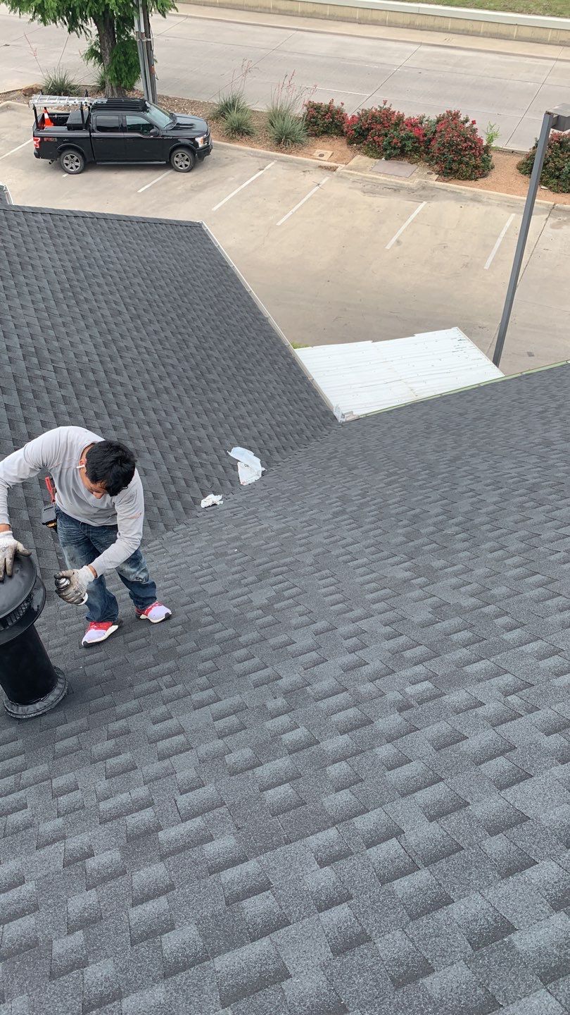 Commercial Roof Installation using GAF Shingles in Dallas Texas by Elite Roofing LLC
