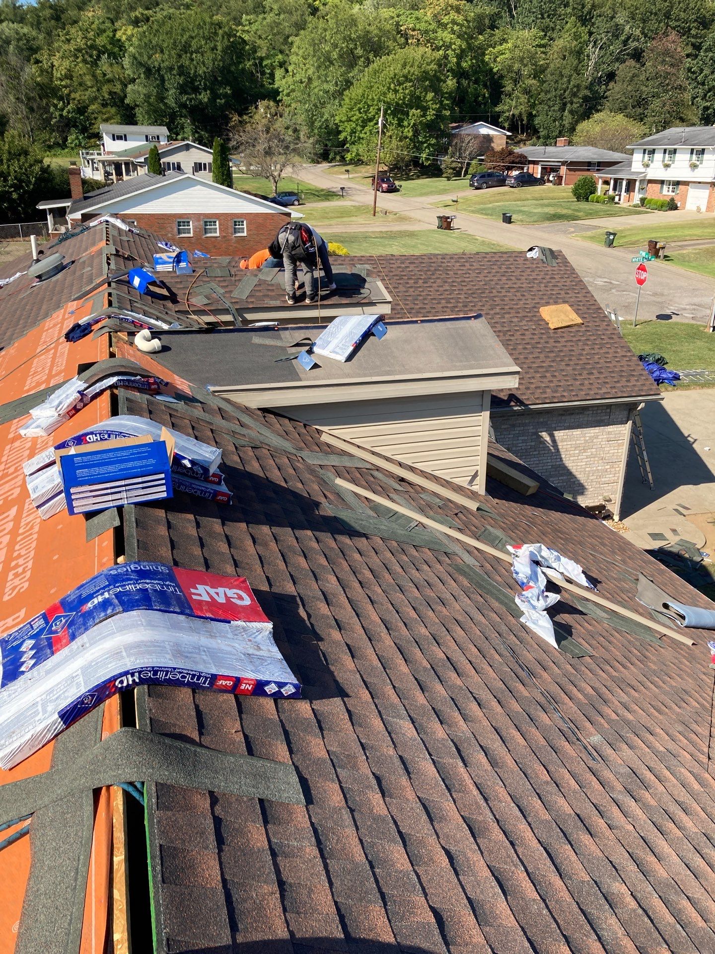 Residential Roofing Installation using GAF TImberline HDZ Hickory by Rainstoppers Roofing
