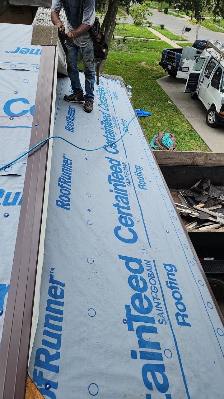Full Roof Replacement using Certainteed Landmark Weatherwood by Galvan Roofing and Construction