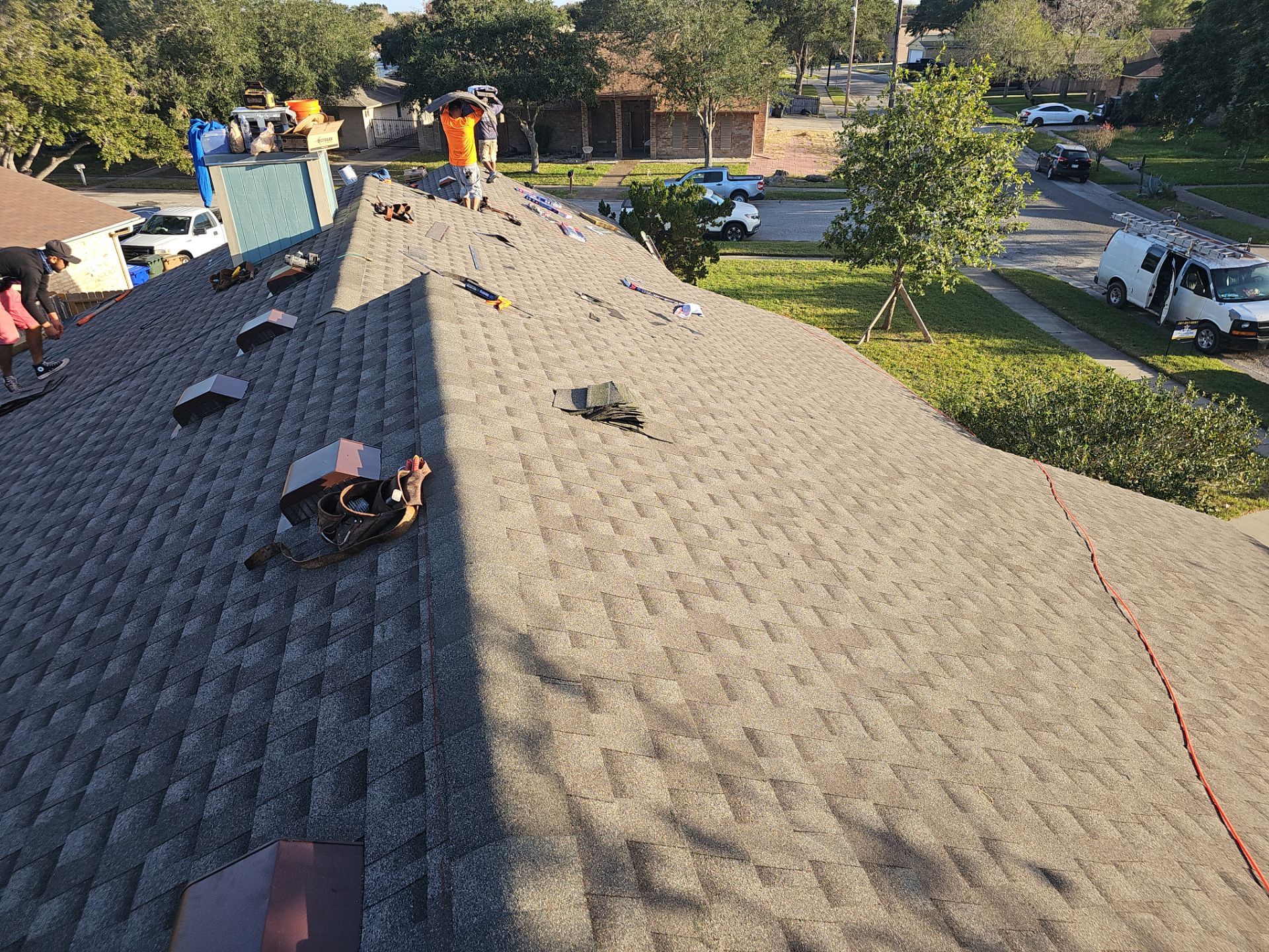 Residential Roofing Installation using GAF HDZ Weathered Wood by Lighthouse Roofing