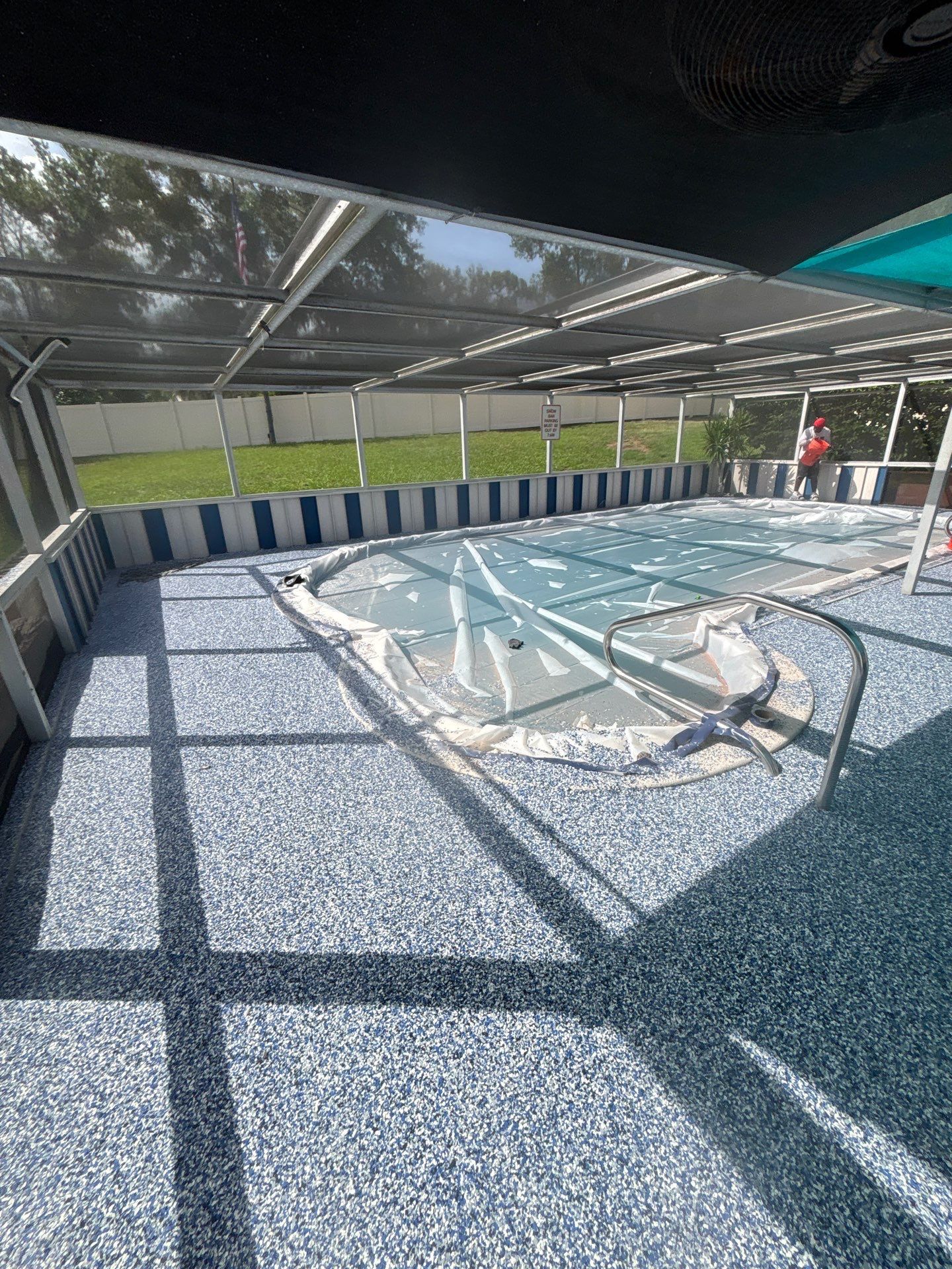 Lake Wales Pool Deck Concrete Coating with Orbit Flake by Performance Floors & Coating