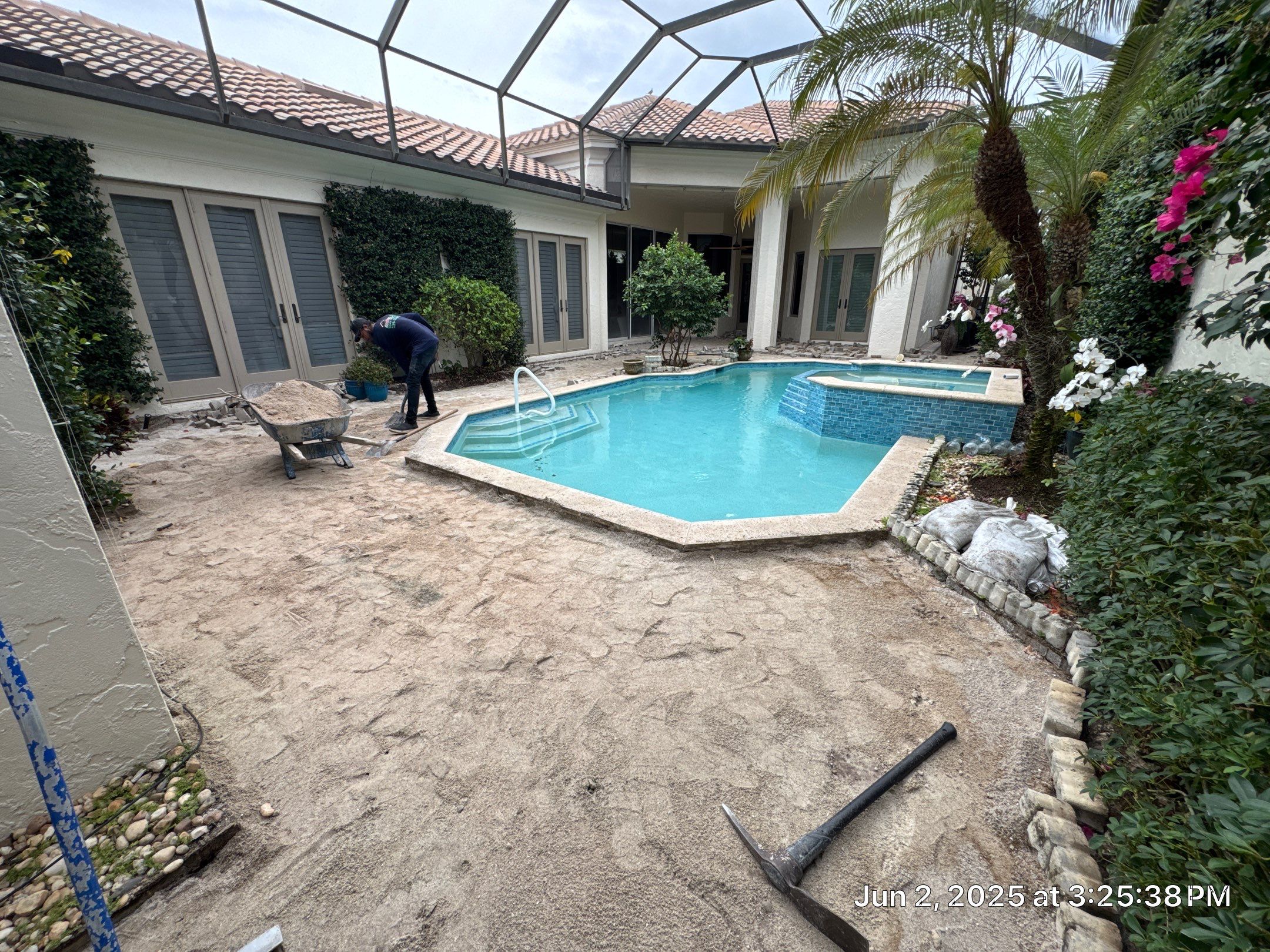 Pool Deck/Landscape/landscape lighting/pool coping/porcelain pavers/Pelican Marsh by Old Town Pavers Llc