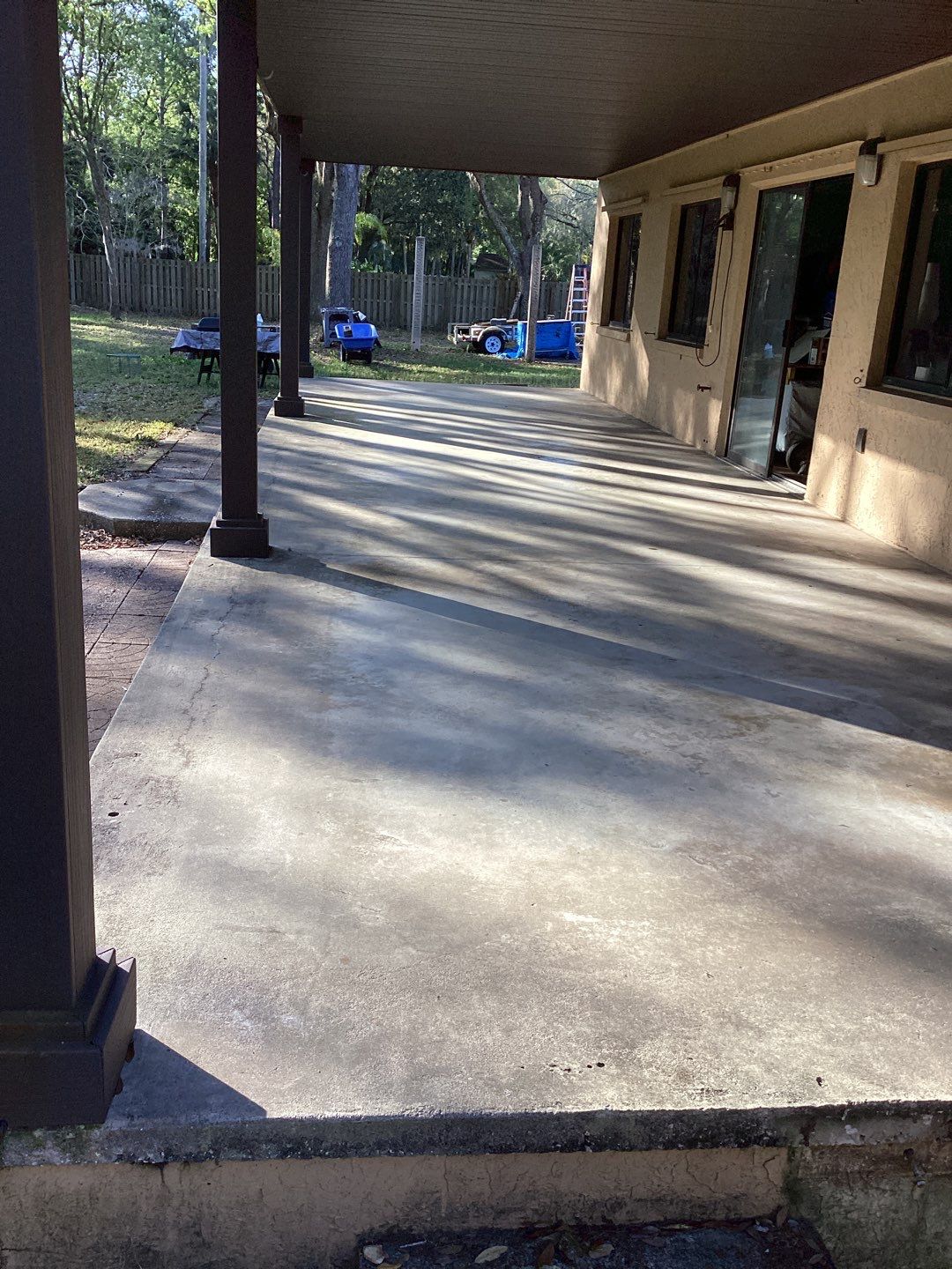 Patio using Pebble Beach by Amvet concrete coatings llc