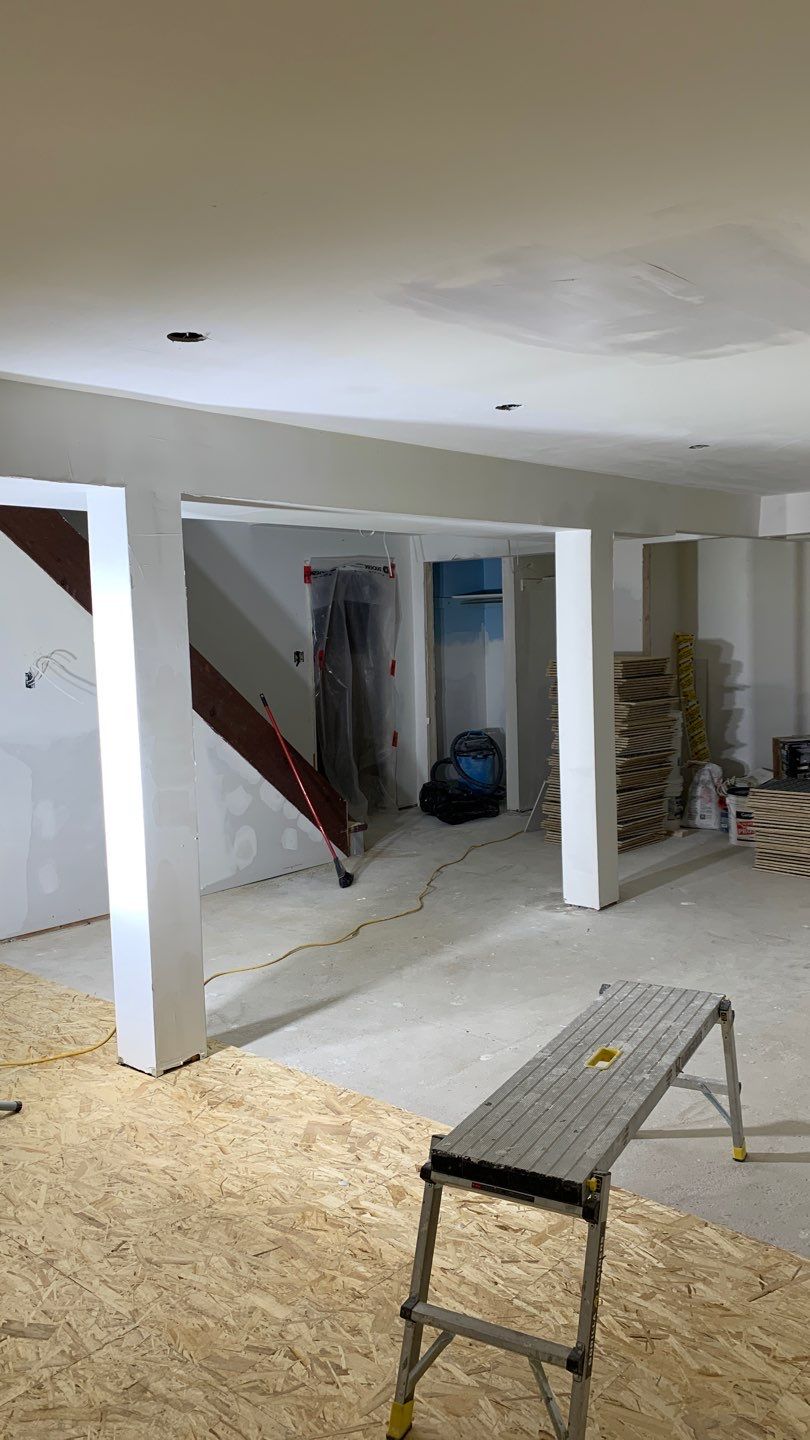 Basement rebuilt after flood by Eco-Nature Construction Inc.