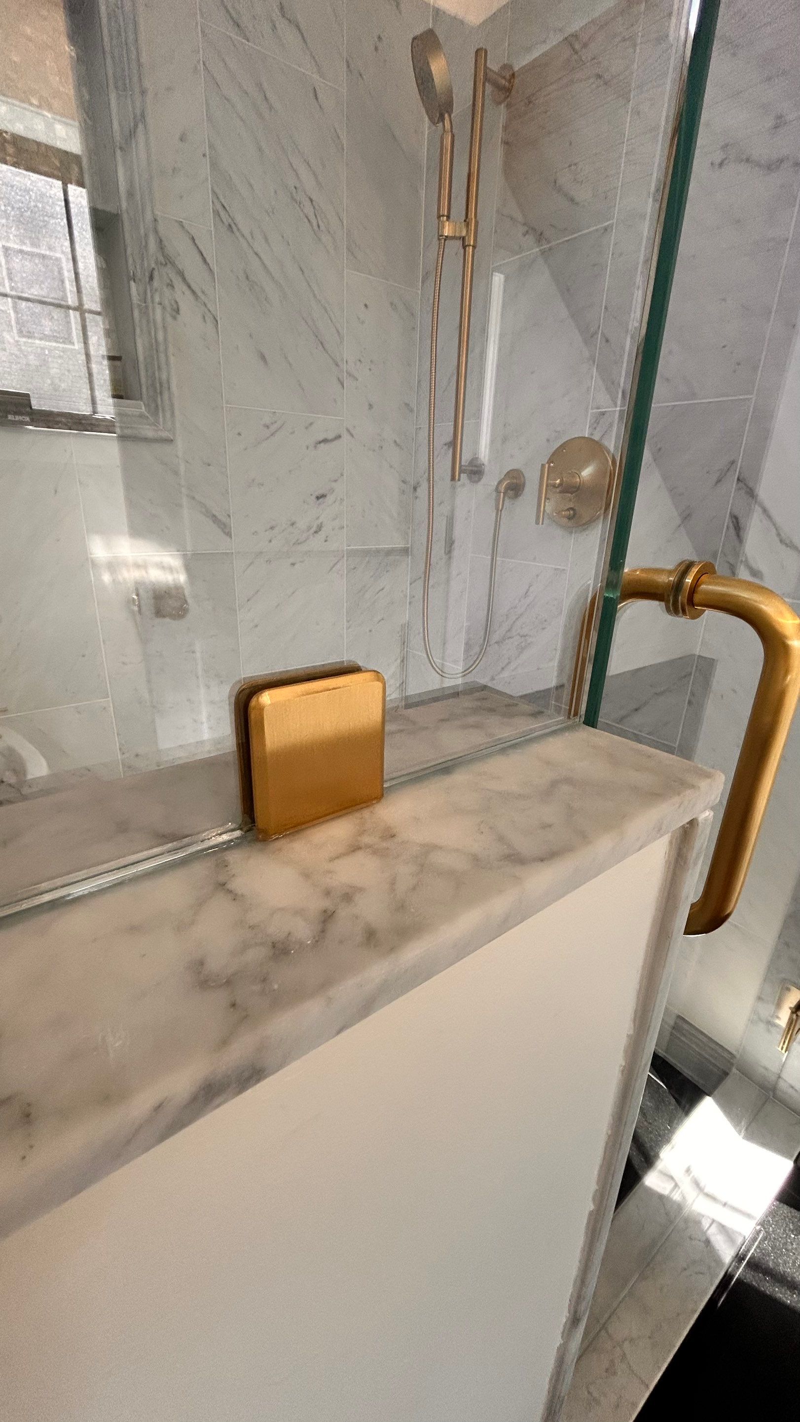 Frameless Shower Enclosure & Glass Top for Coffee Table by Cheshire Glass Company