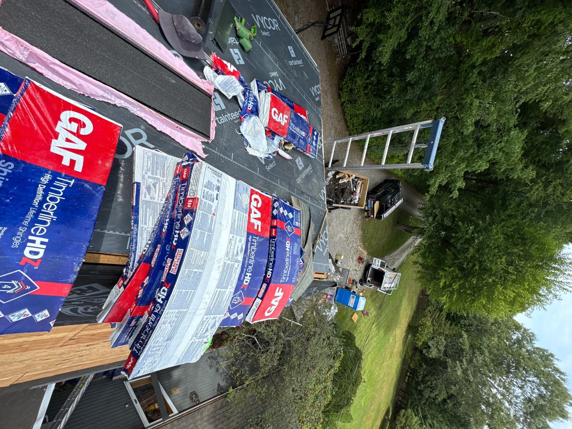 Roof Replacement & Dead Valley Repair in Kensington, NH | GAF Timberline Weathered Wood by Compass exteriors