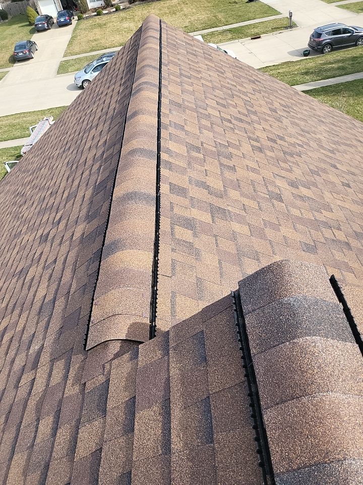ATLAS PINNACLE COLOR: BURNT HICKORY DRIP EDGE: WHITE by Eagle Eye Roofing