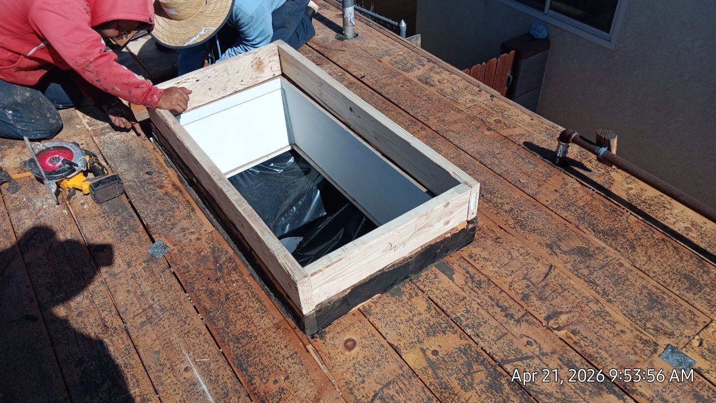 Residential TPO Roof Replacement and skylight replacement in Albuquerque by Doyle Roof Masters Inc