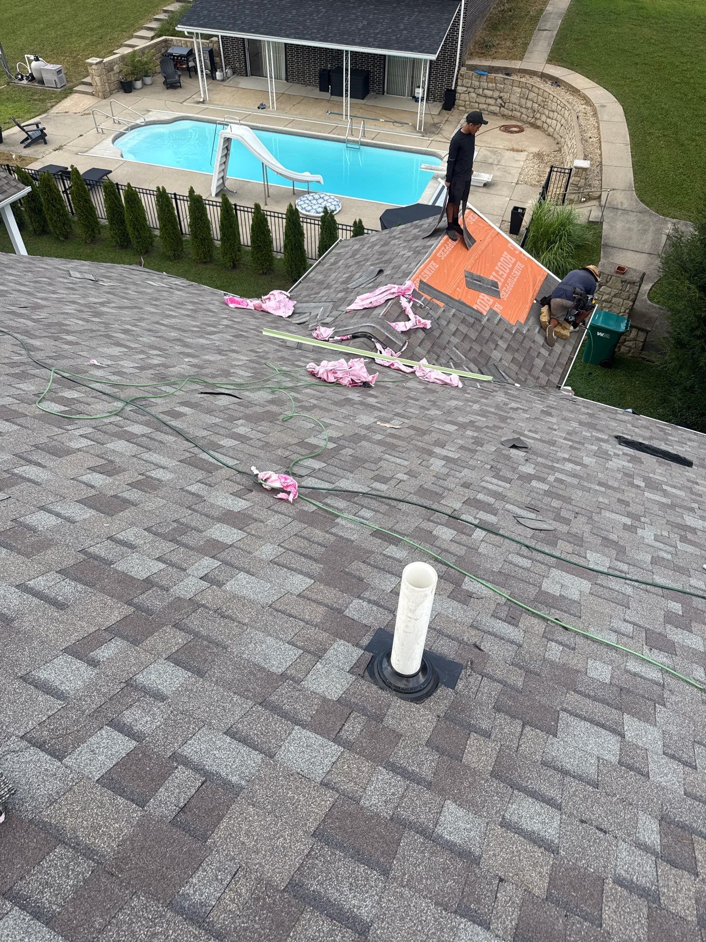 Residential Roofing Installation using Driftwood by Rainstoppers Roofing