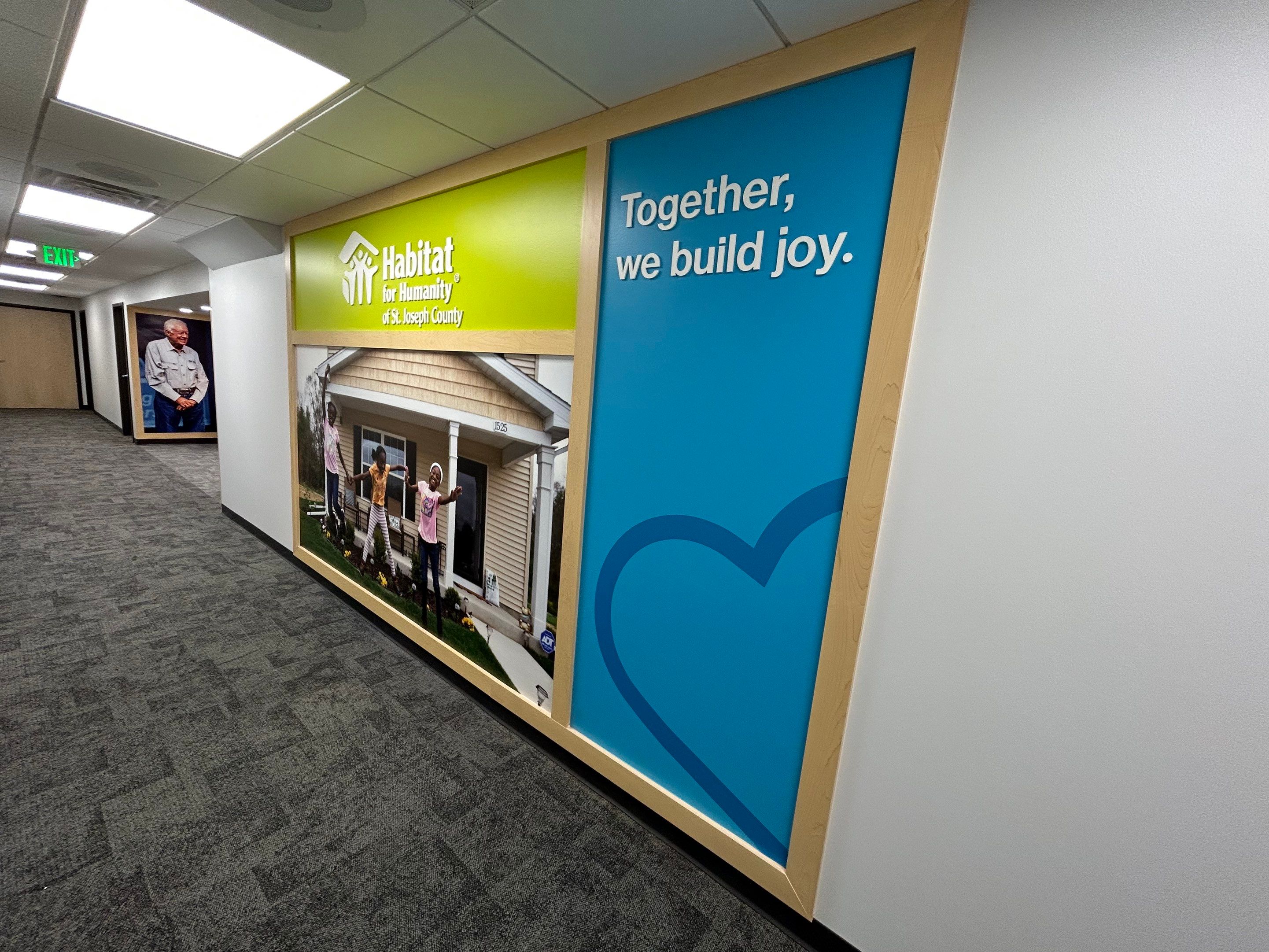 Custom Environmental Graphics and Comprehensive Signage in Mishawaka by Hayes Design co