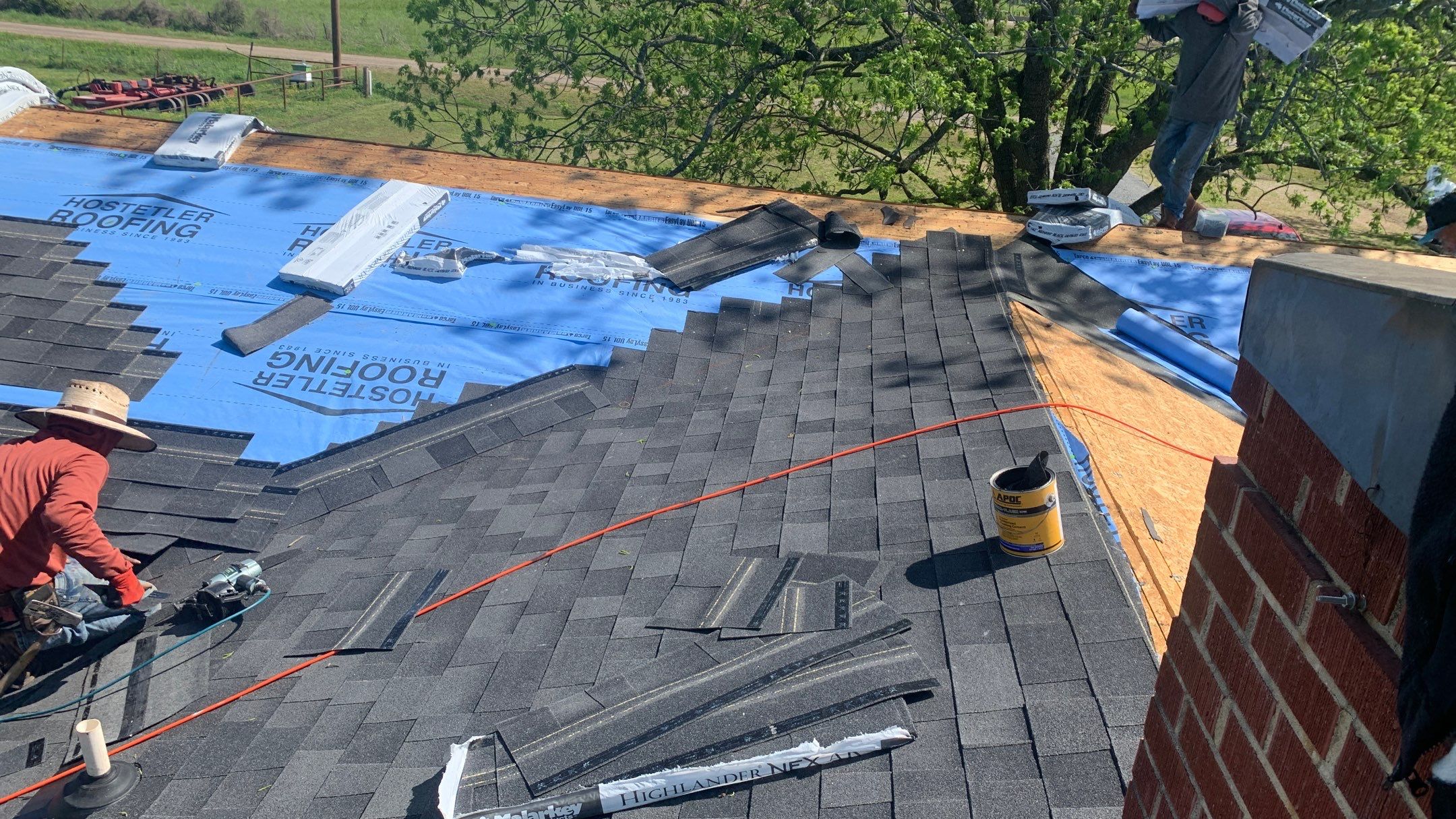 Residential Roofing Installation using Malarkey Highlander NEX by Hostetler Roofing