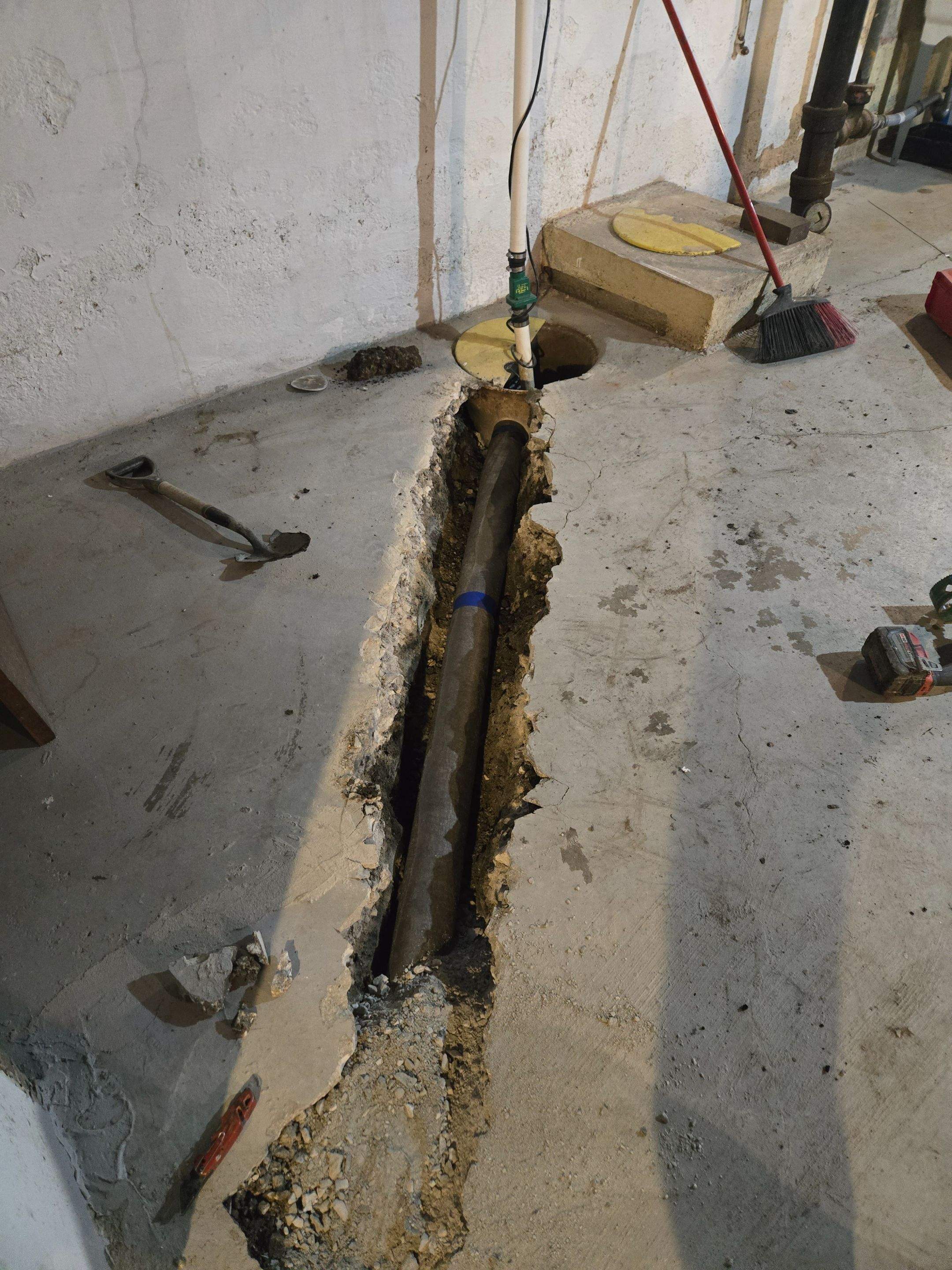 Drain Tile In-Floor Installation by Allied Water Services