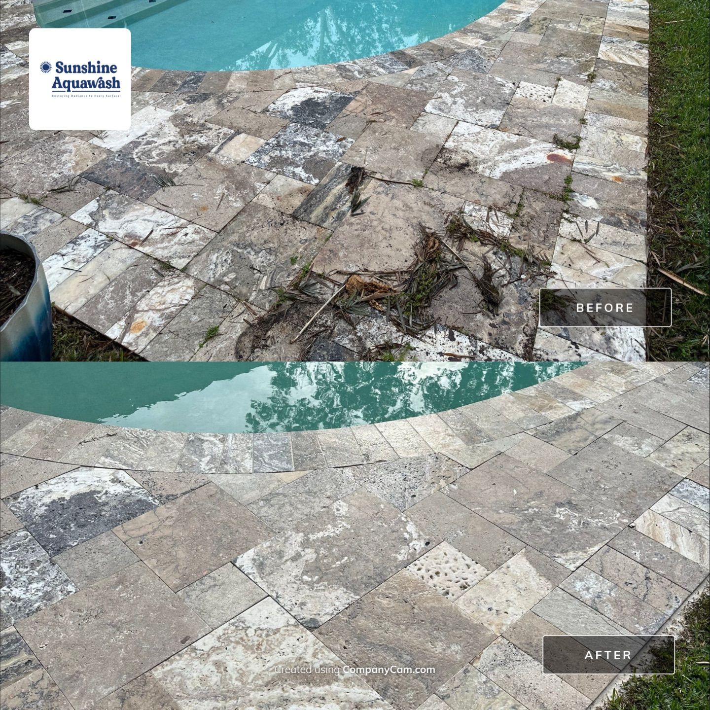 Roof Cleaning Service & Travertine Paver Cleaning by Sunshine AquaWash