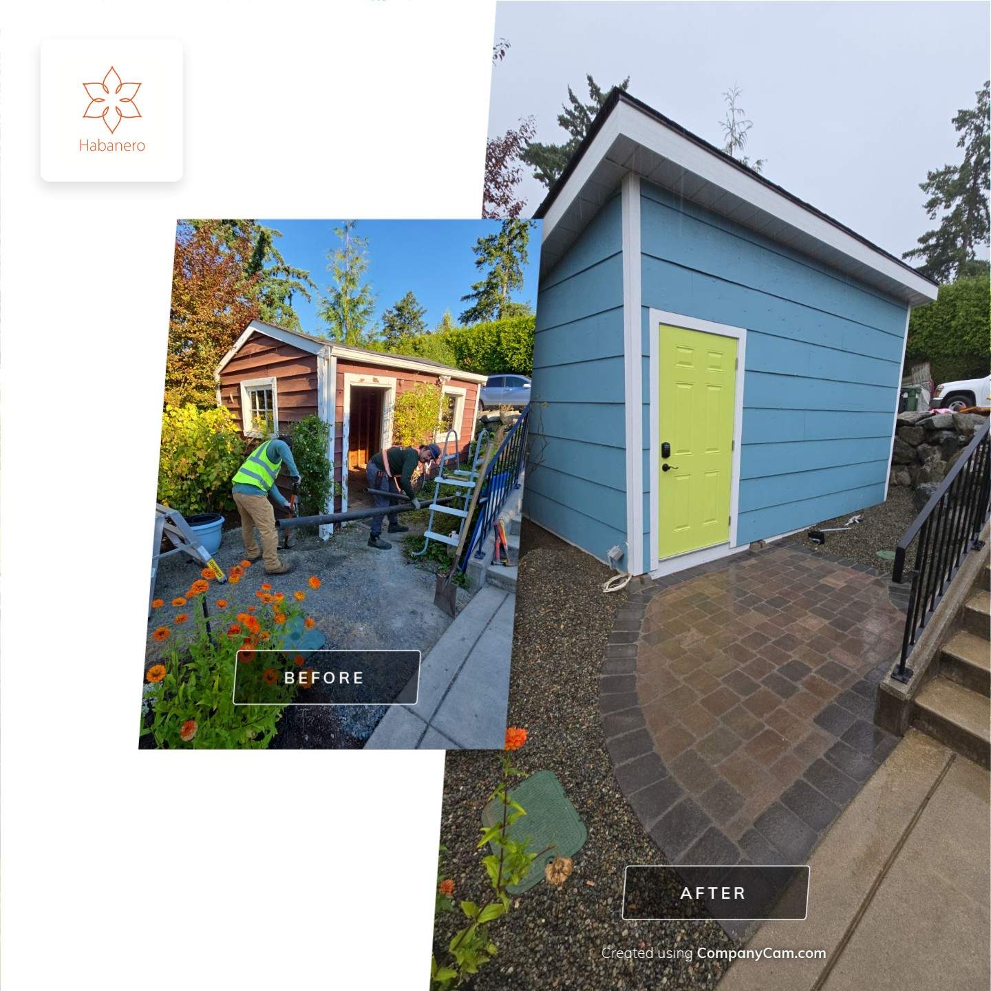 Backyard Transformation — Custom Shed, Paver Patio & Retaining Wall by Habanero Garden and Exterior Care