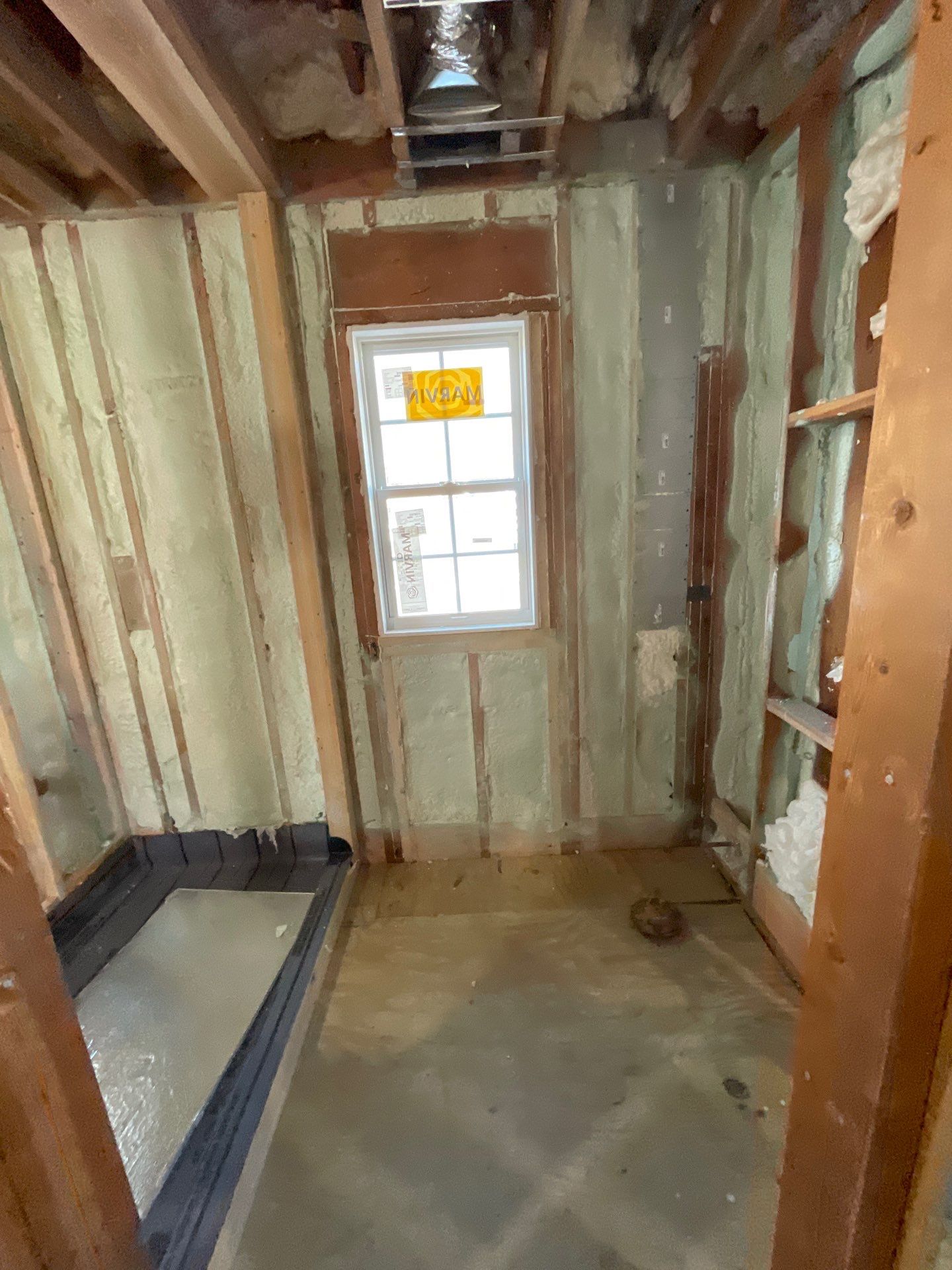 Basement Exterior Walls using Closed Cell Spray Foam by NYS Foam & Energy