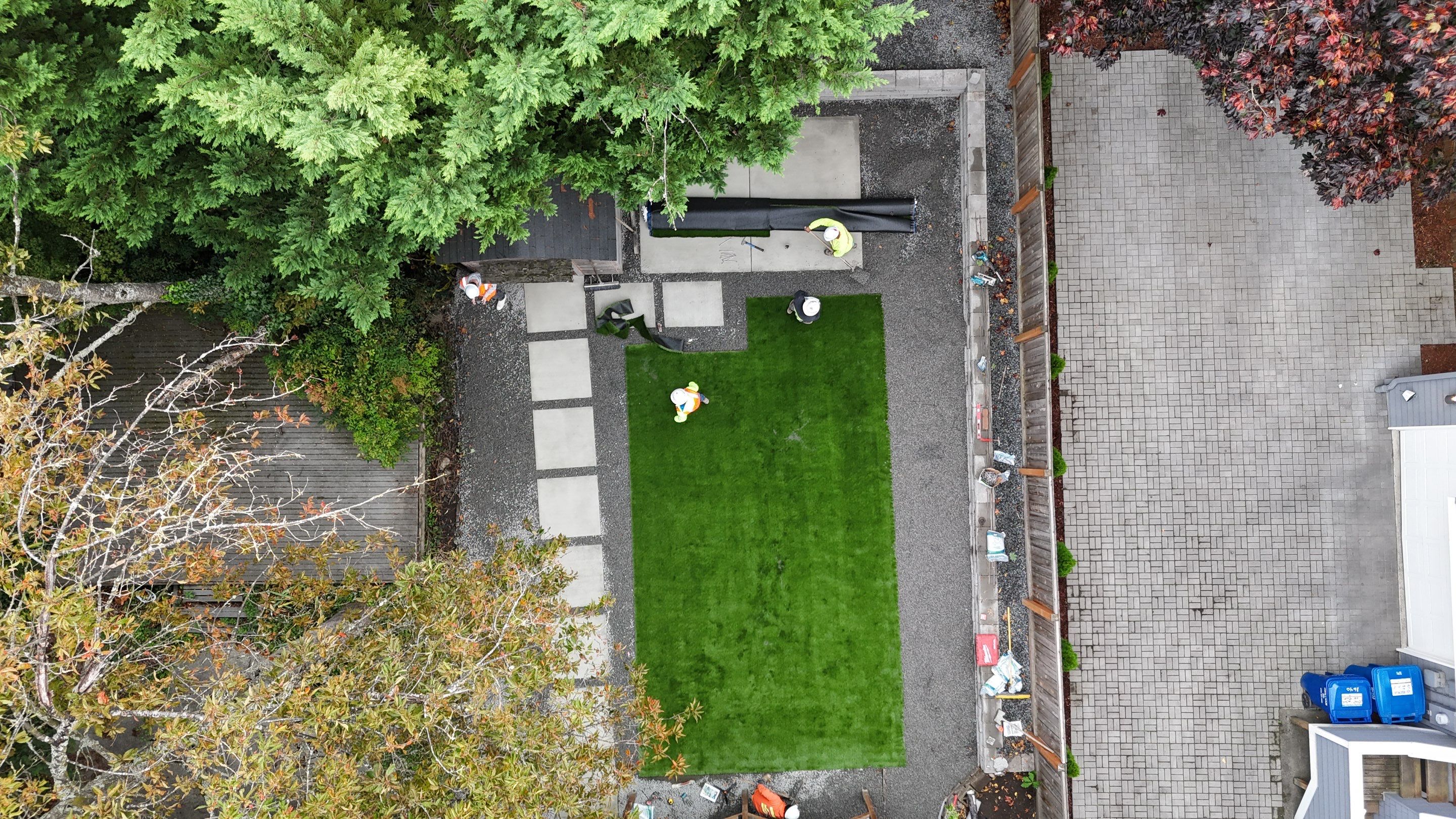 Turf Installation, Retaining Wall & Concrete Walkway | Seattle  by Jireh Asphalt & Concrete Inc 