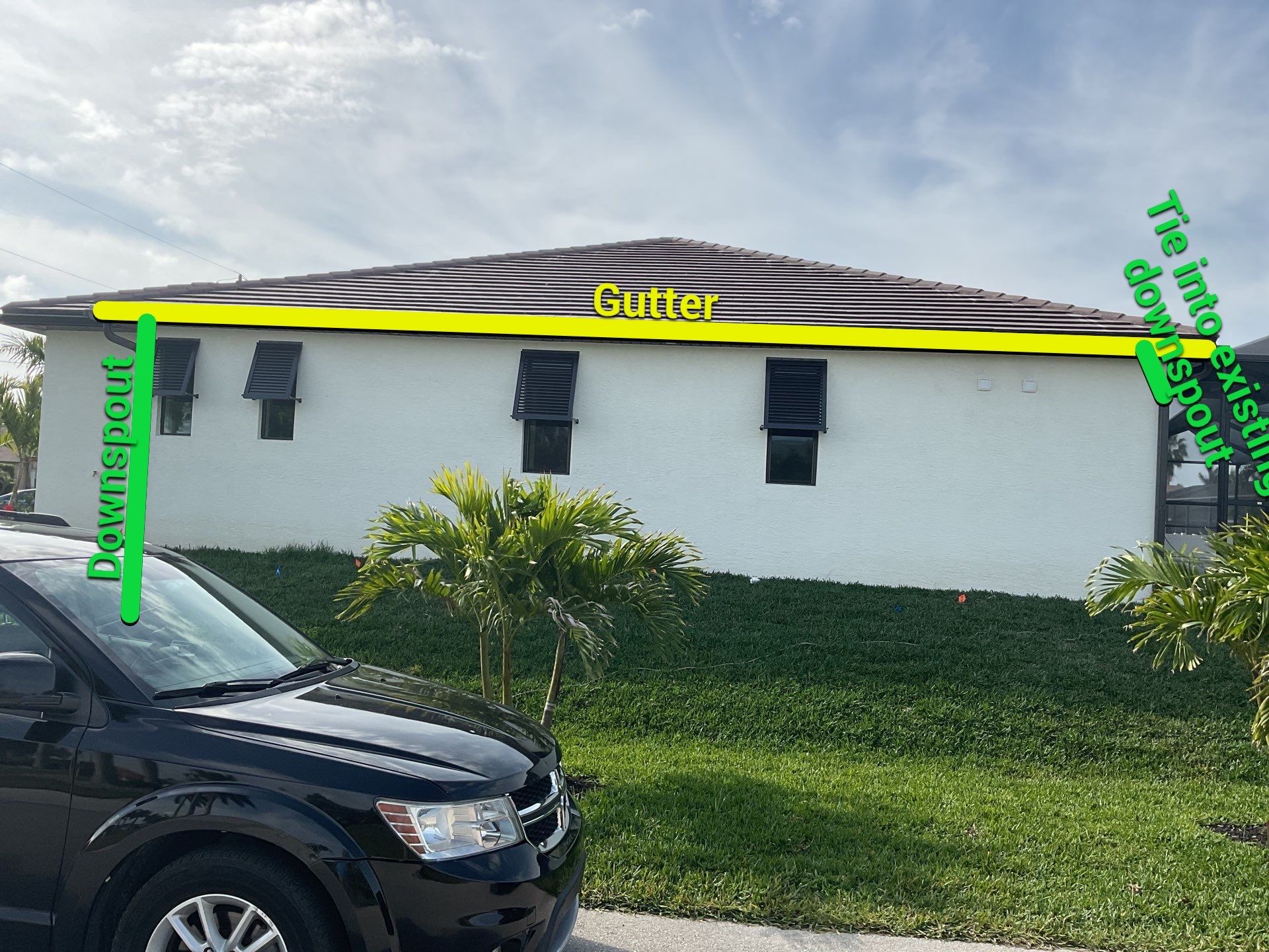 Bronze Seamless Gutters using K-Style Seamless Gutters in Cape Coral FL by Gutter Professors