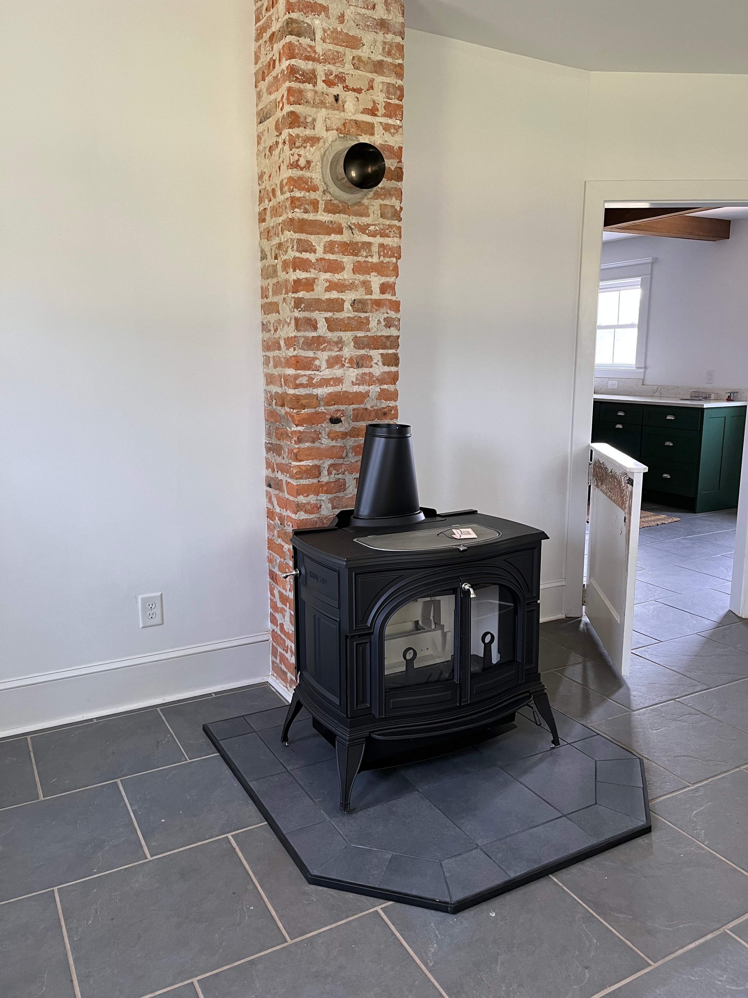 Wood Stove Installation and Fireplace Build by Premier Chimney and Roofing