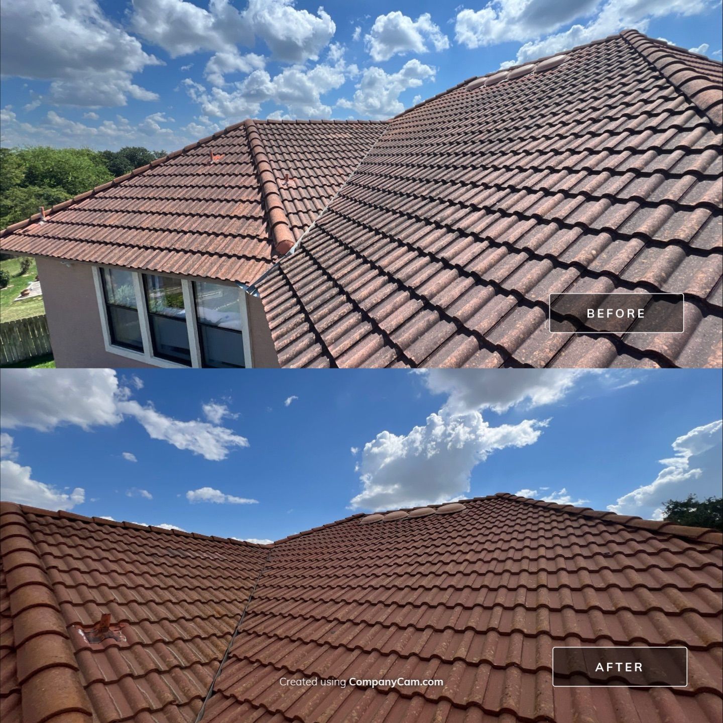 Tile Roof Wash Project in San Antonio by Bright Choice