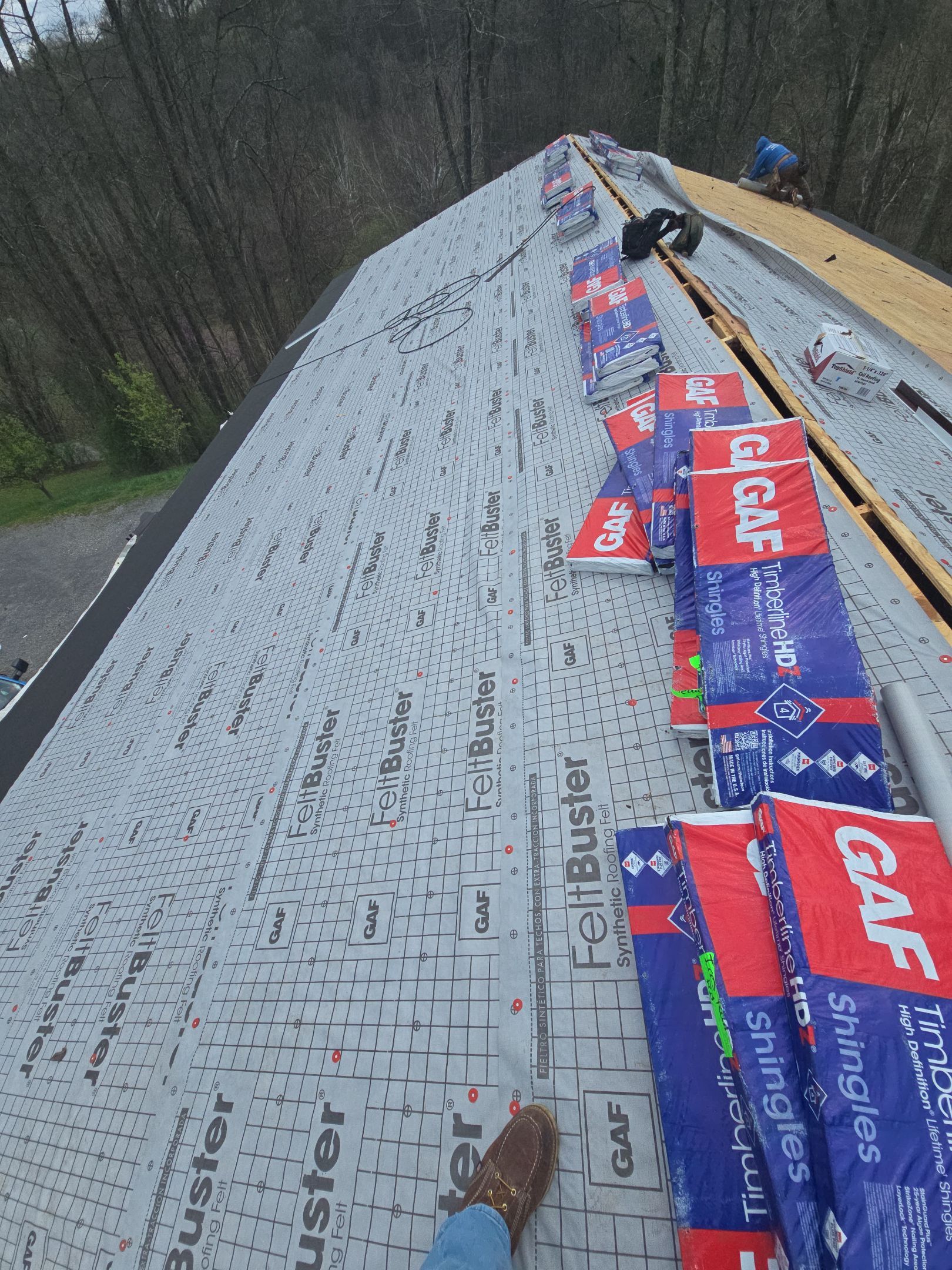 Residential Roofing Installation using GAF Timberline HDZ Nantucket Morning by Rainstoppers Roofing