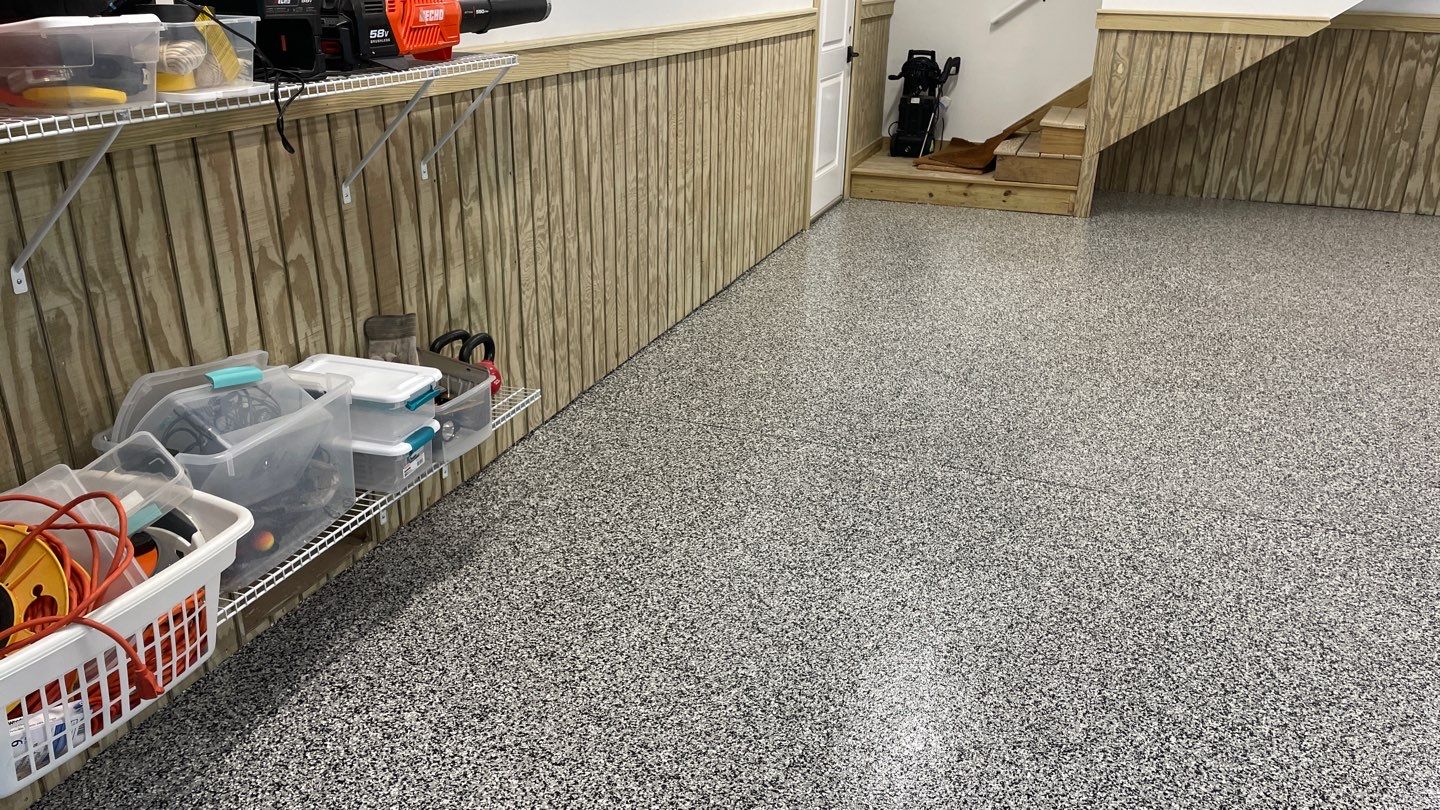 Garage TransFLOORmation using Domino by Innovative Concrete Coatings 