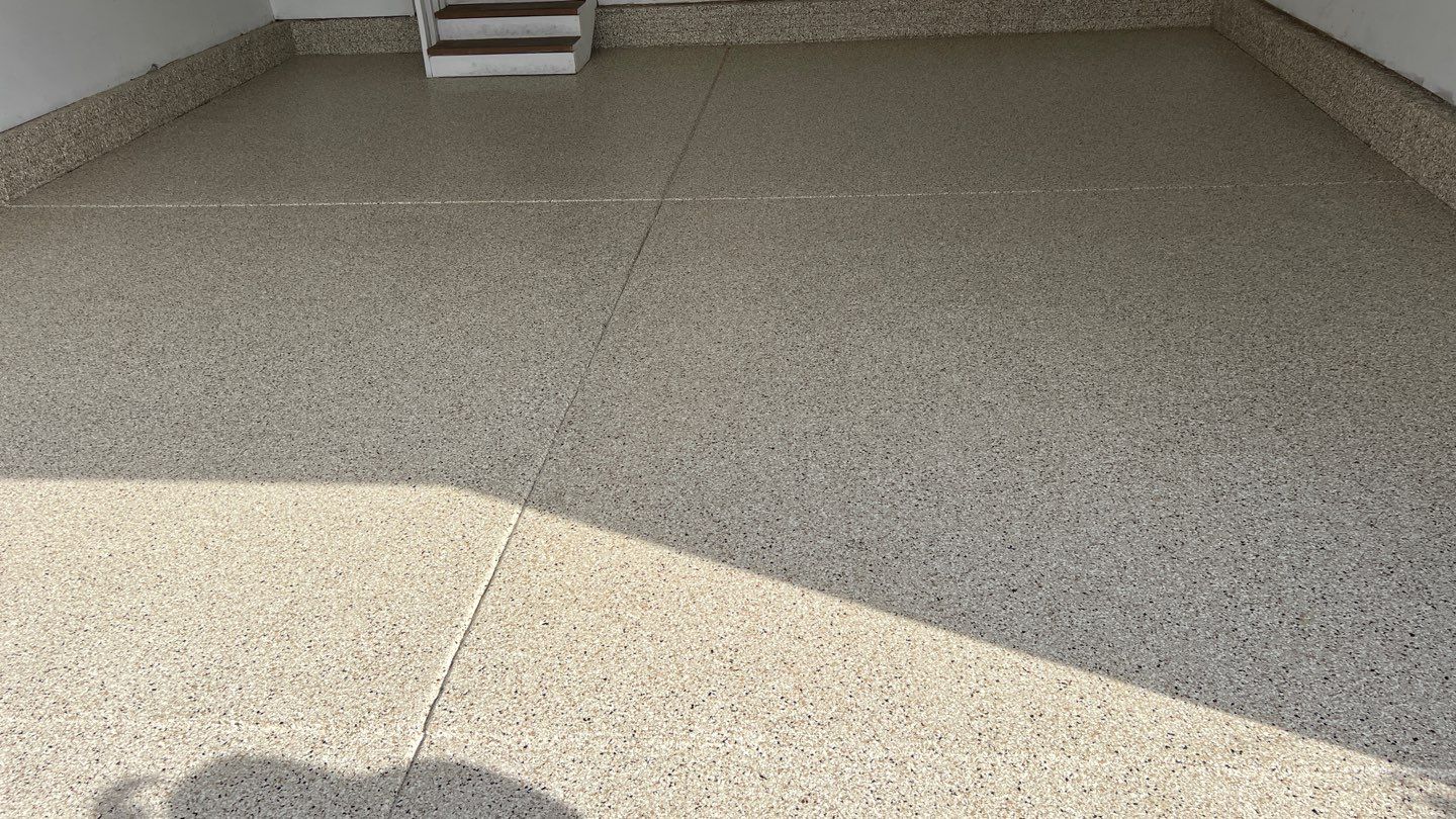 Garage Floor using Driftwood by Your1DayFloor.com